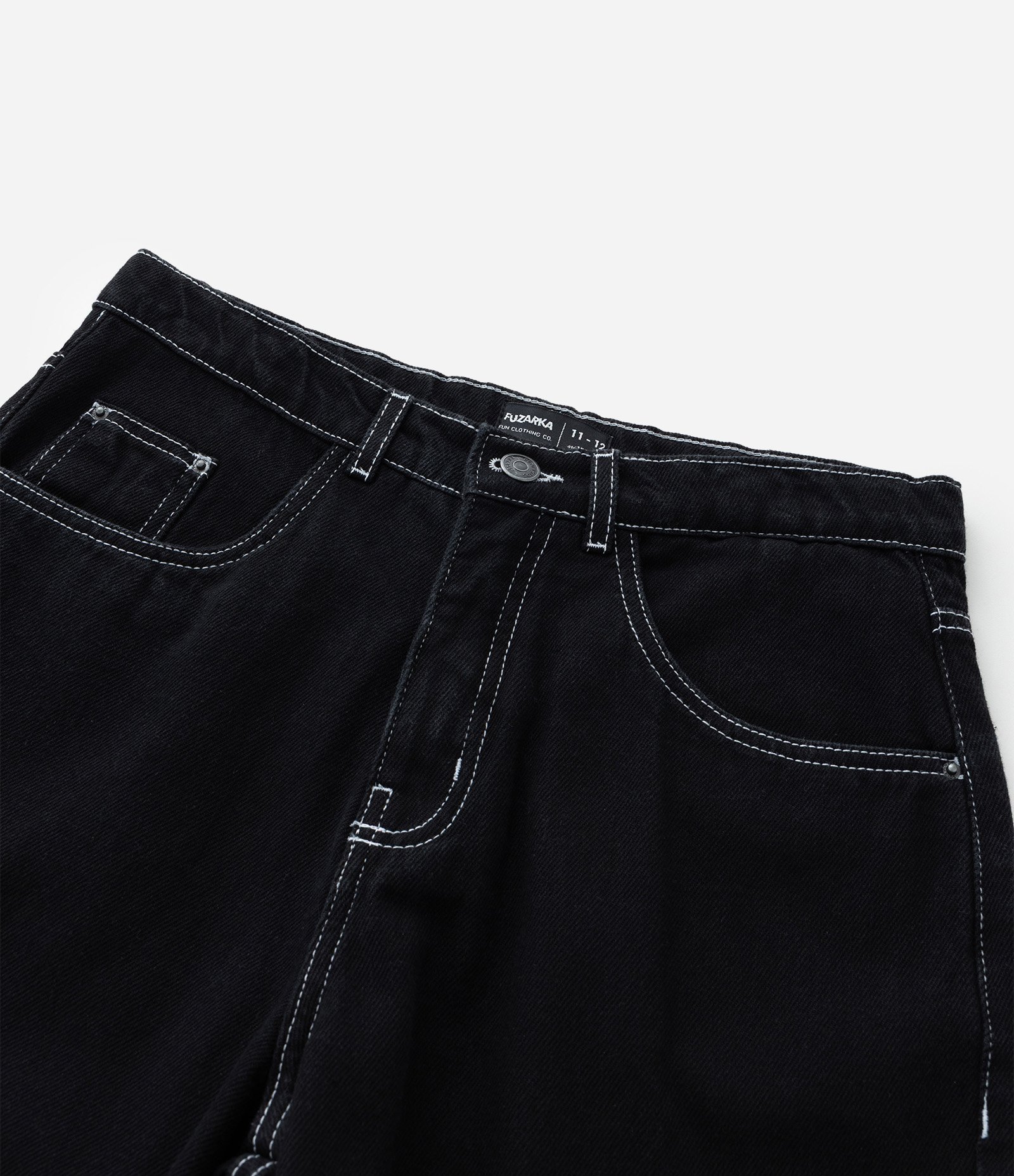 Bermuda Steet em Jeans com Costura Contrastante- Tam 5 A 14 Anos Preto 5