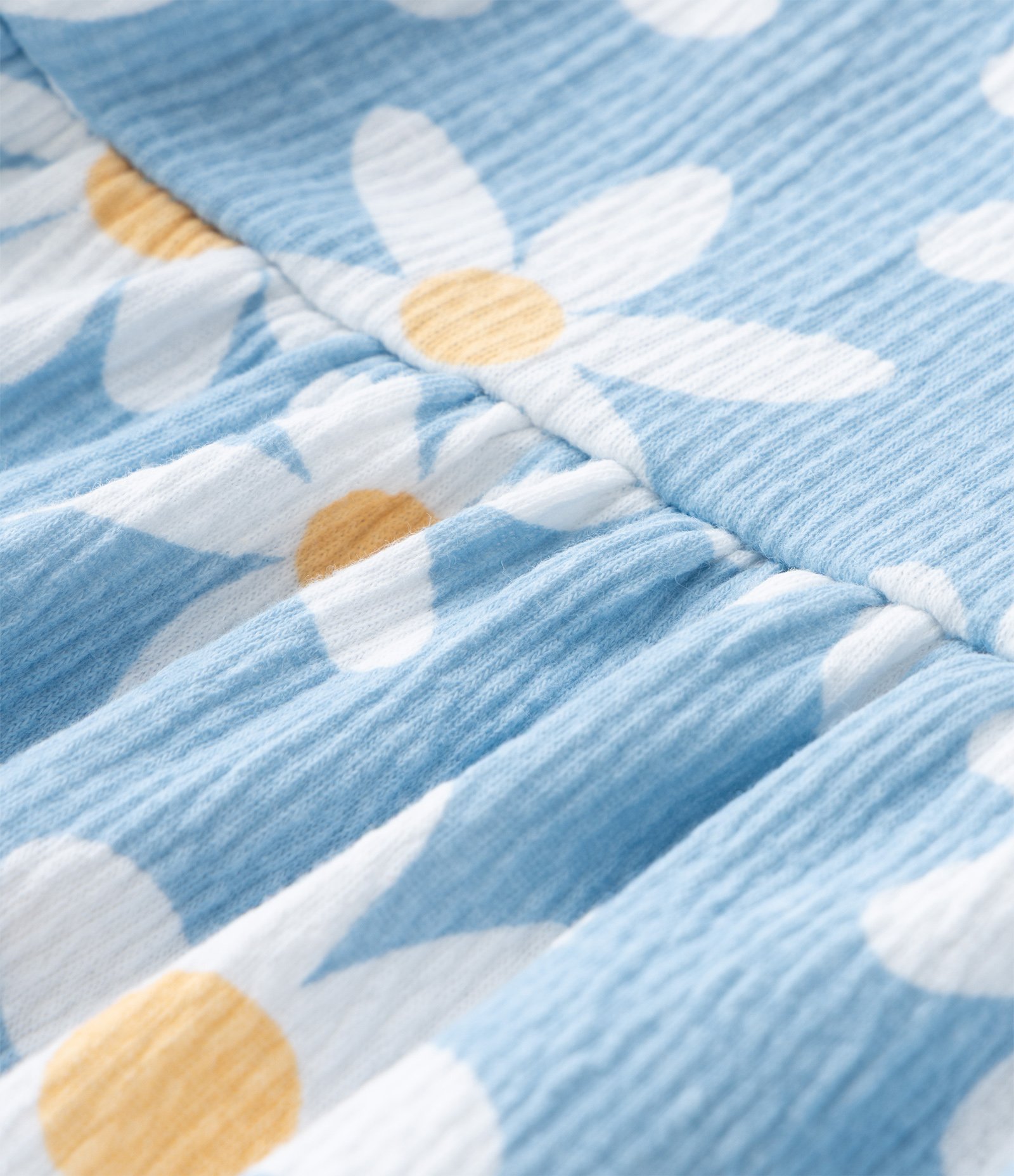 Vestido Infantil com Estampa Margaridas - Tam 0 a 18 meses Azul 9