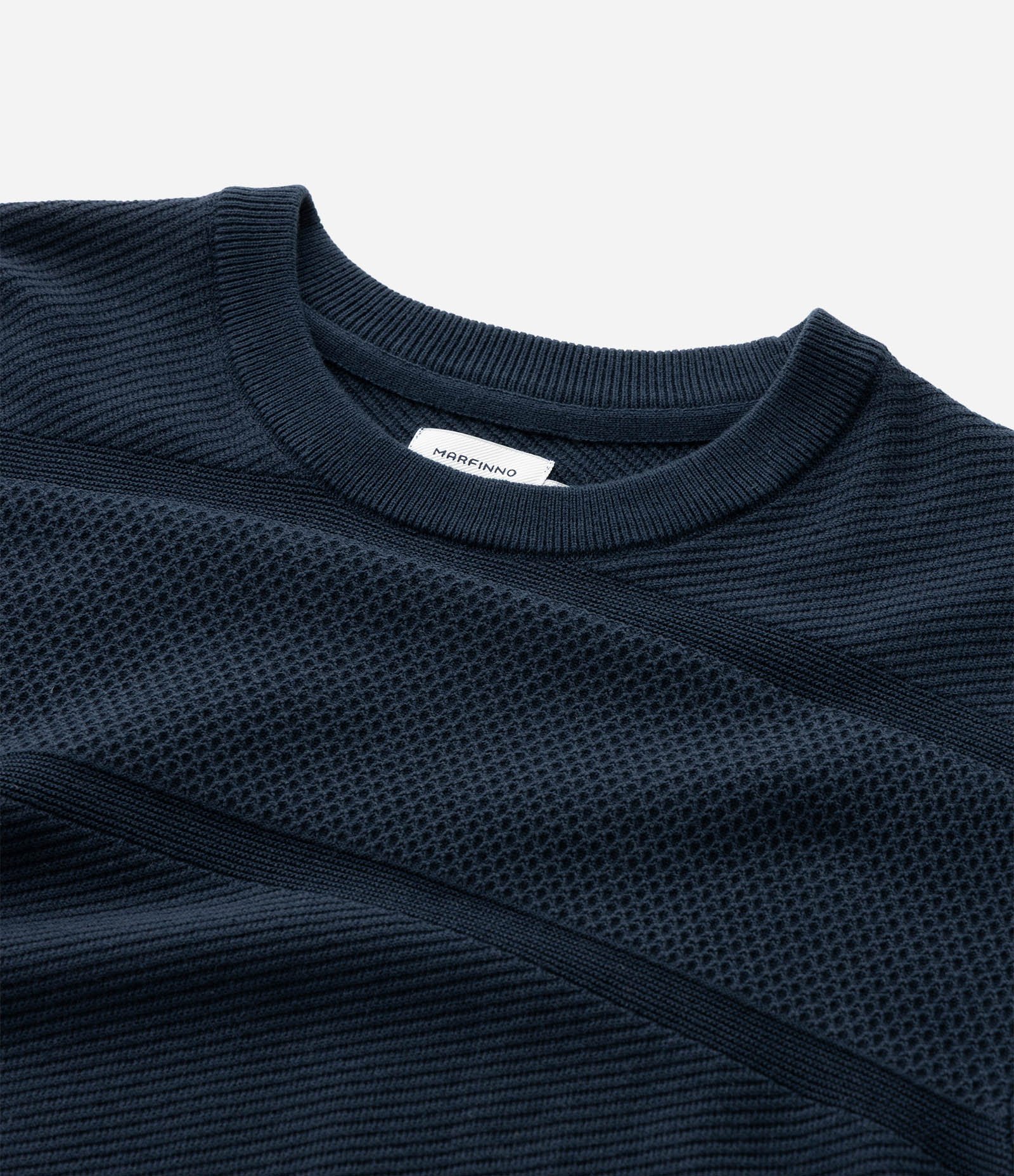 Casaco Comfort em Algodão Texturizado Azul 6