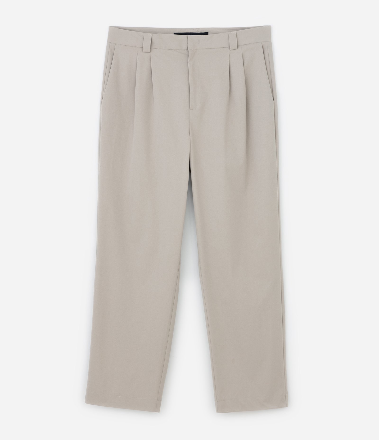 Calça Baggy em Sarja Alfaiatada com Pregas Bege 5