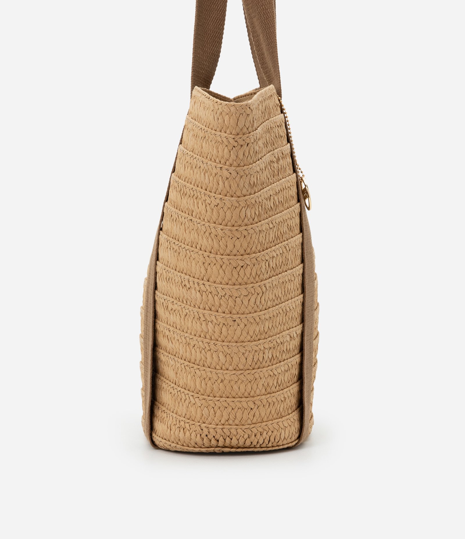 Bolsa de Praia em Palha com Alças Contrastantes Bege 2