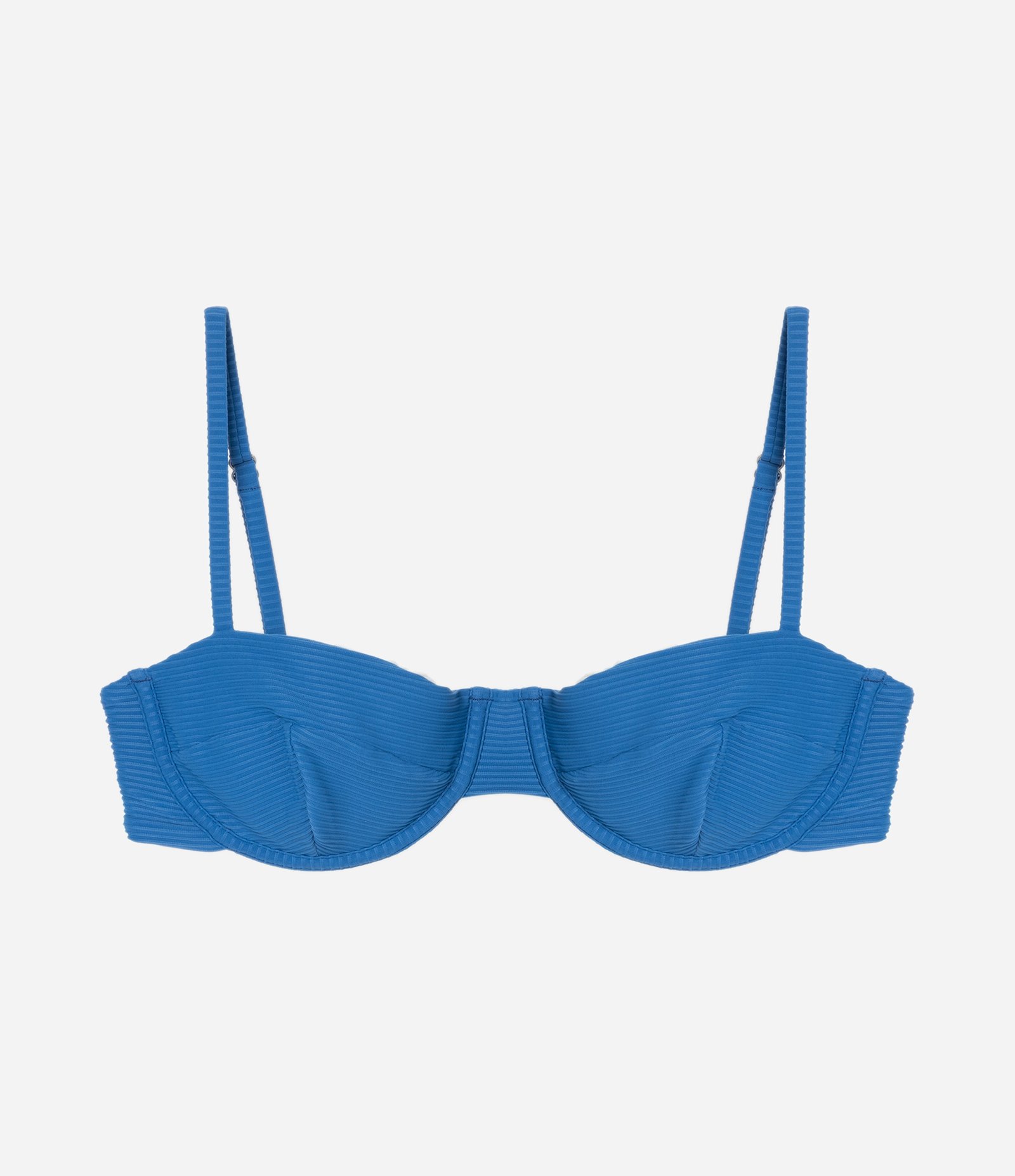 Biquíni Top Meia Taça em Microfibra Canelada Azul 5