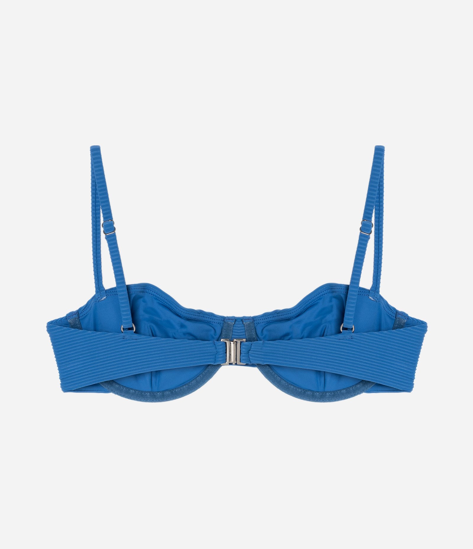 Biquíni Top Meia Taça em Microfibra Canelada Azul 6