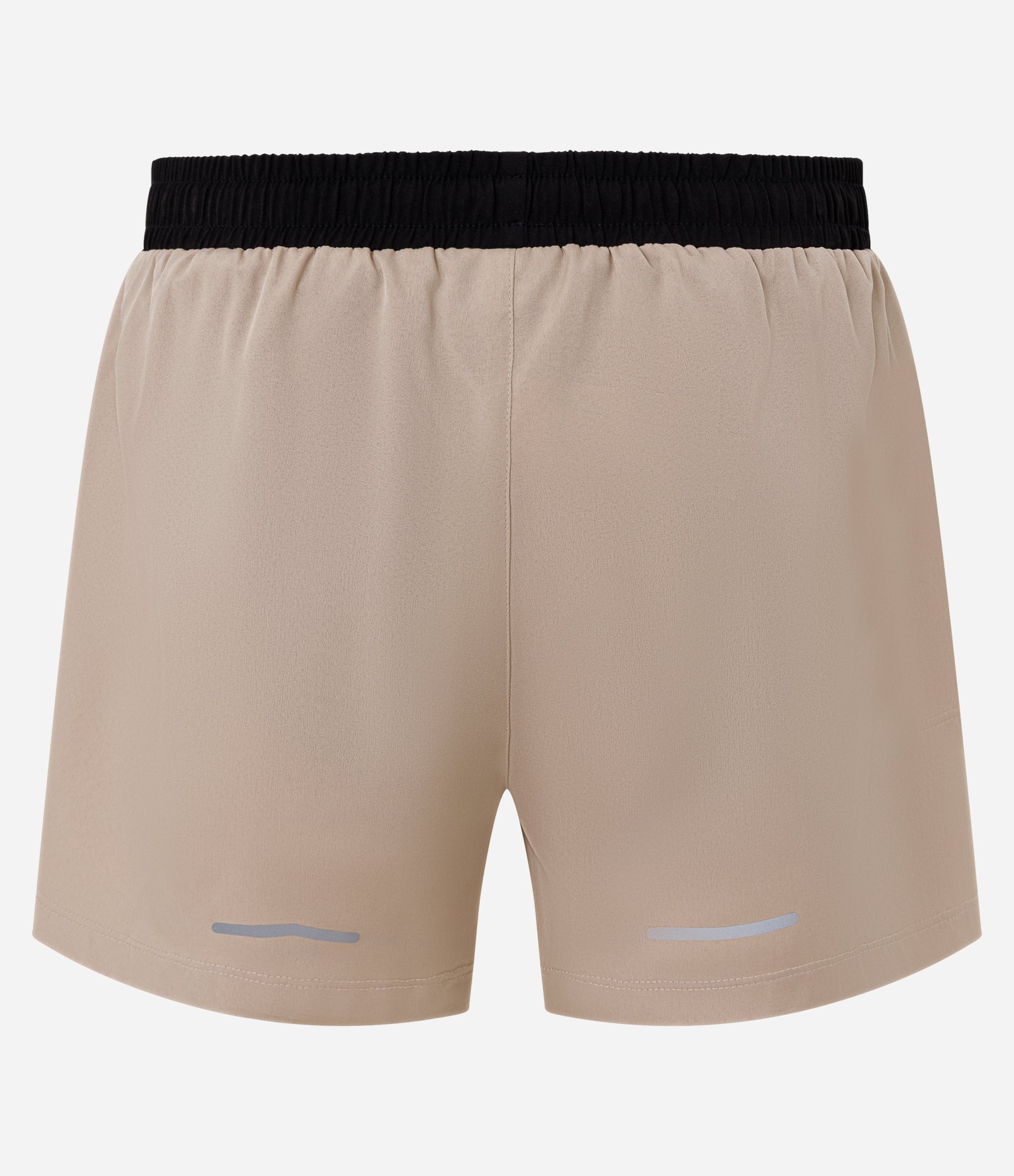 Bermuda Esportiva Corrida com Cós Contrastante e Detalhe Refletivo Bege 11