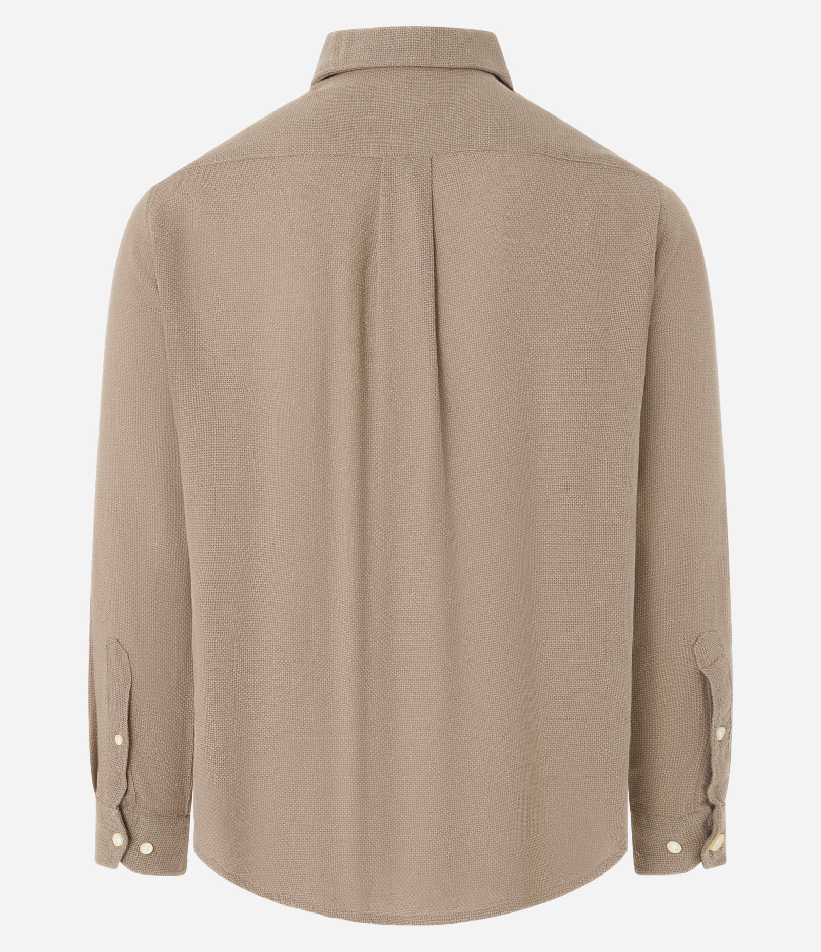 Camisa Comfort em Algodão Padronagem Mescla Texturizada Marrom 3