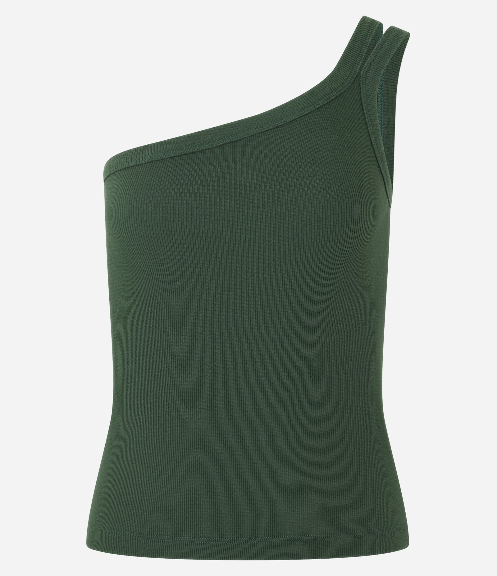 Blusa em Ribana com Um Ombro Só e Alça Dupla Verde 4