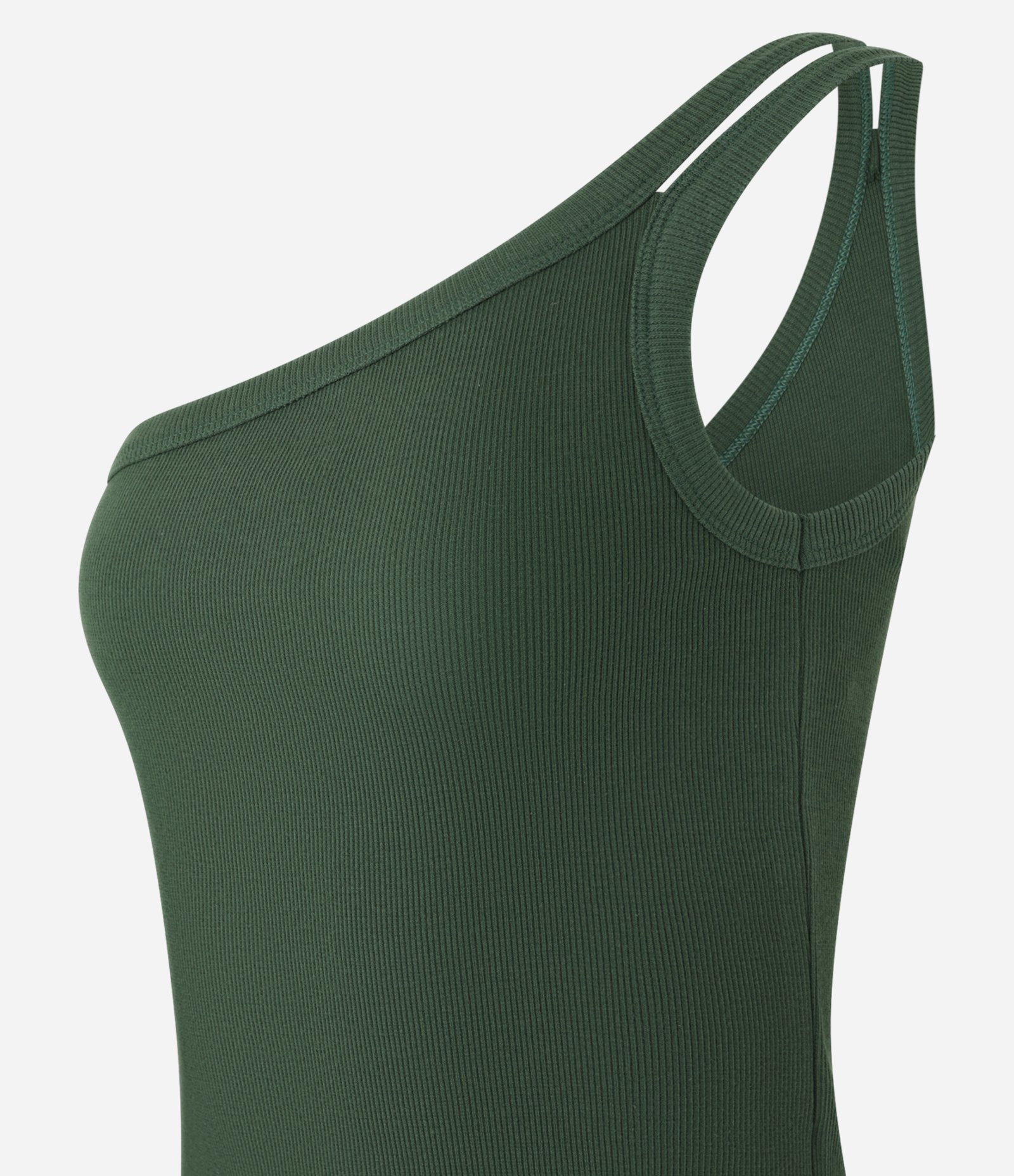 Blusa em Ribana com Um Ombro Só e Alça Dupla Verde 5