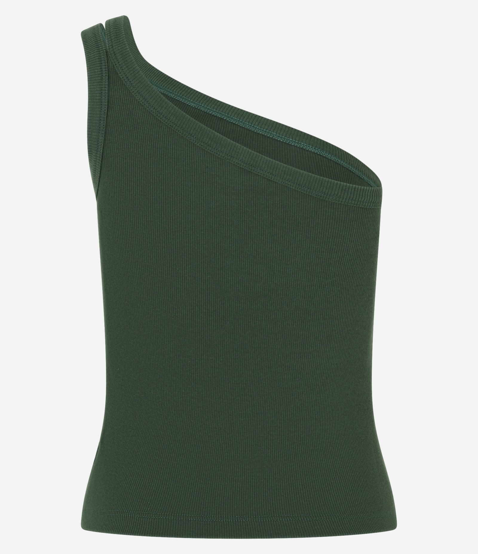 Blusa em Ribana com Um Ombro Só e Alça Dupla Verde 6