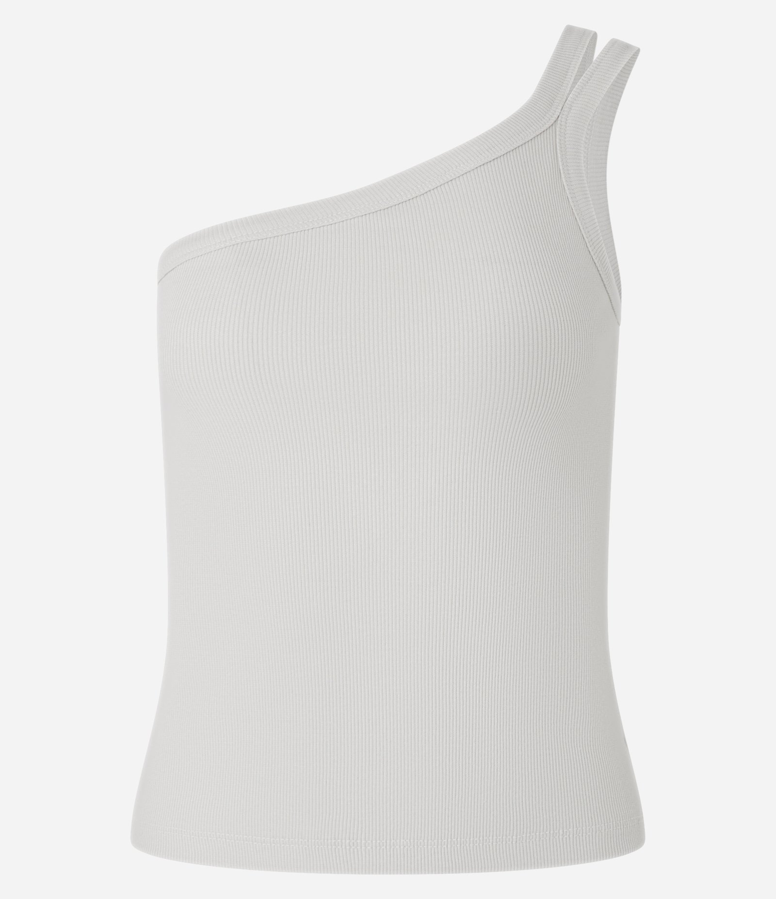 Blusa em Ribana com Um Ombro Só e Alça Dupla Bege 5