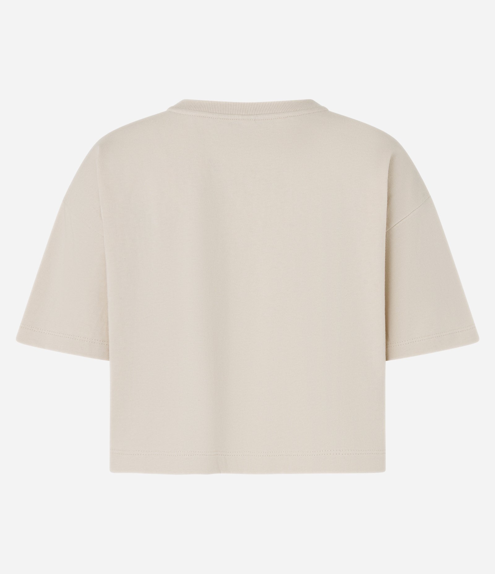 Camiseta Curta em Algodão com Bolsinho e Mangas Largas Bege 5