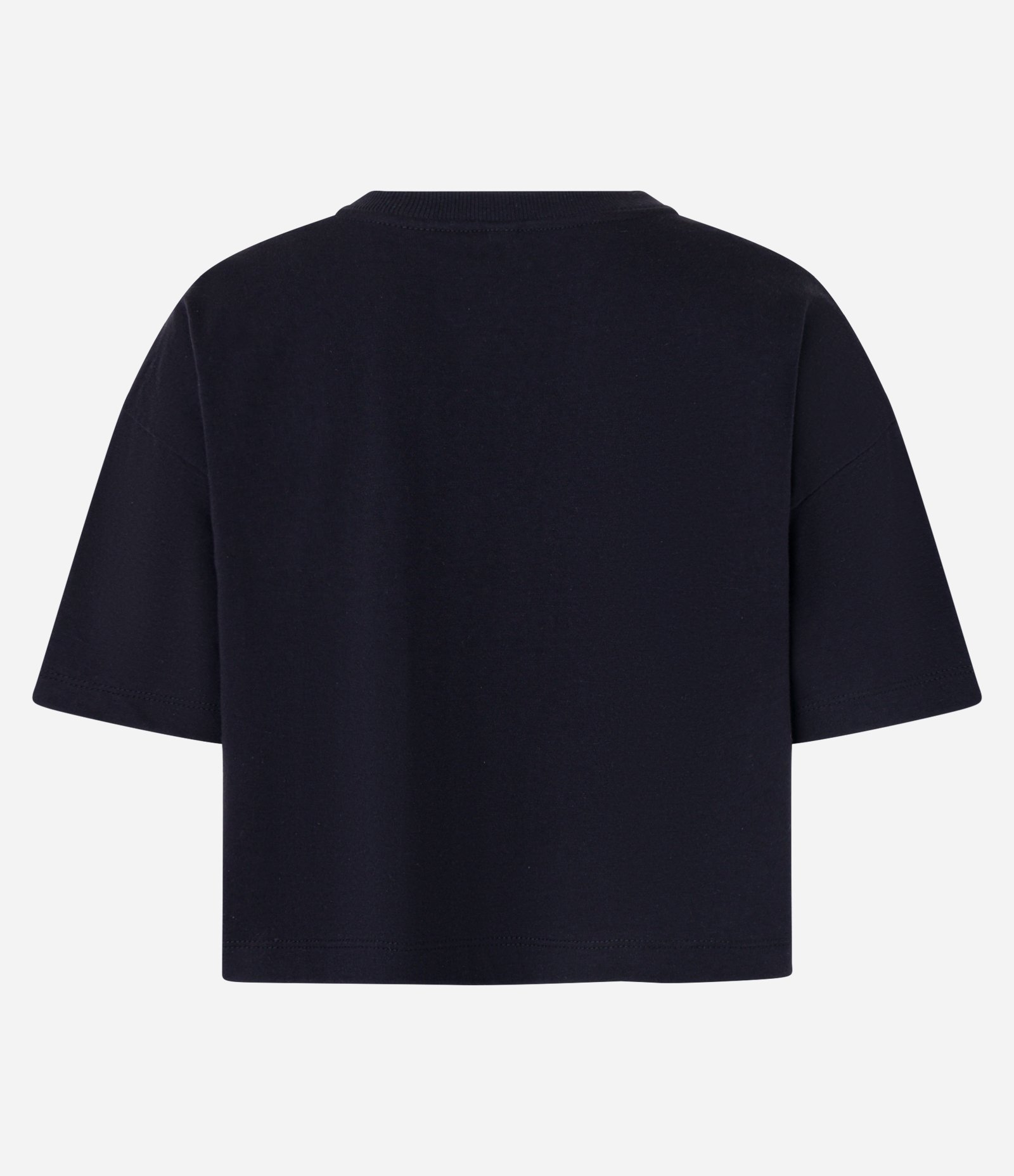 Camiseta Curta em Algodão com Bolsinho e Mangas Largas Preto 5