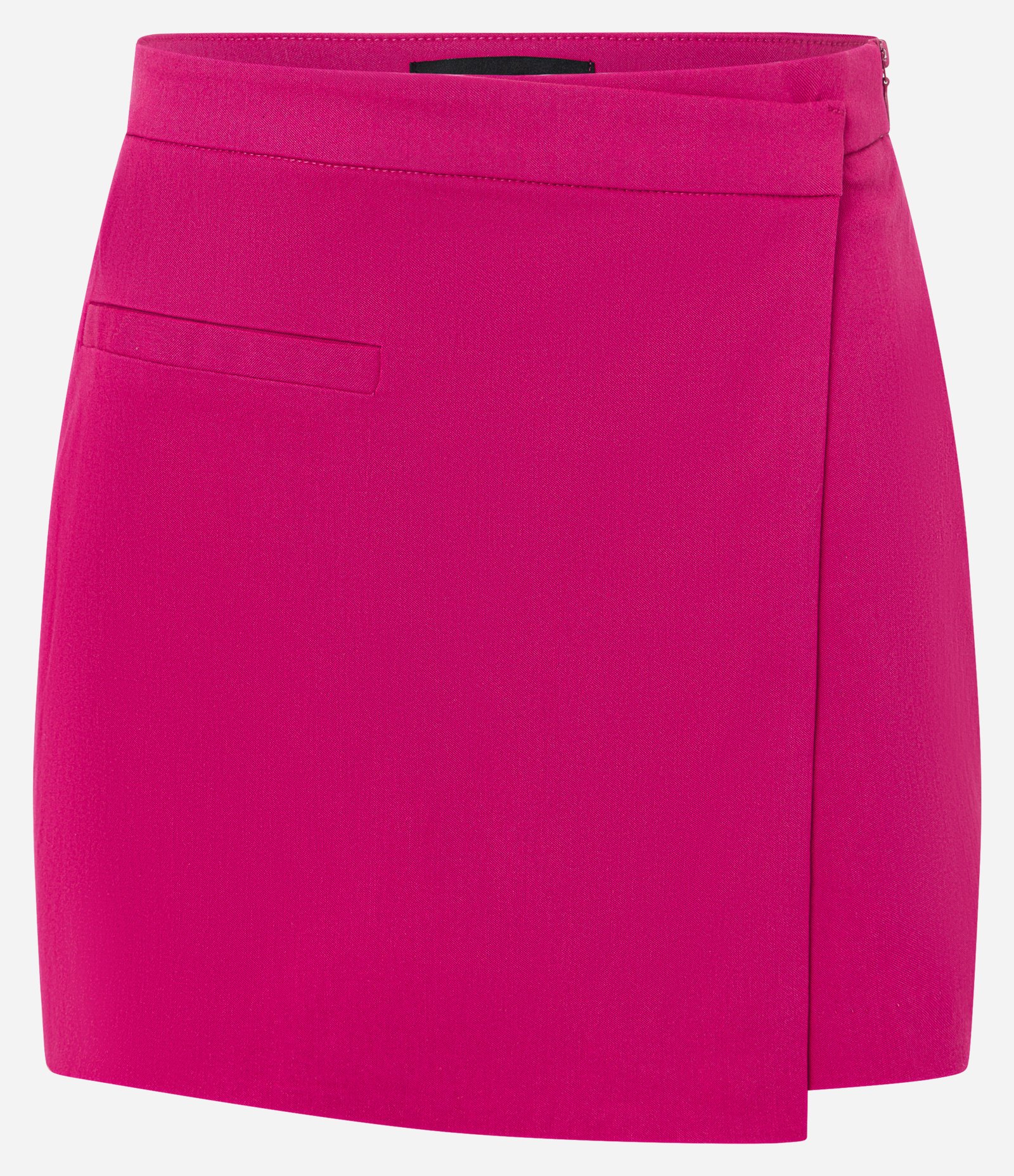Short Saia em Bengaline com Sobreposição Assimétrica Rosa 6