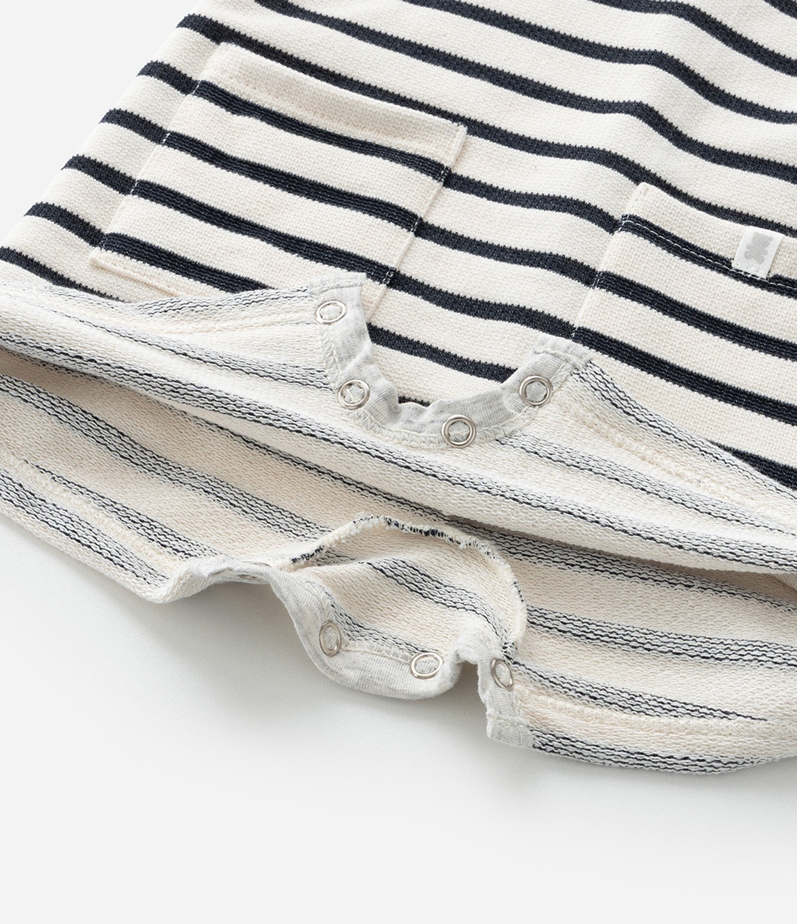 Jardineira Infantil com Estampa Listrada - Tam 0 a 18 meses Branco/Azul 6