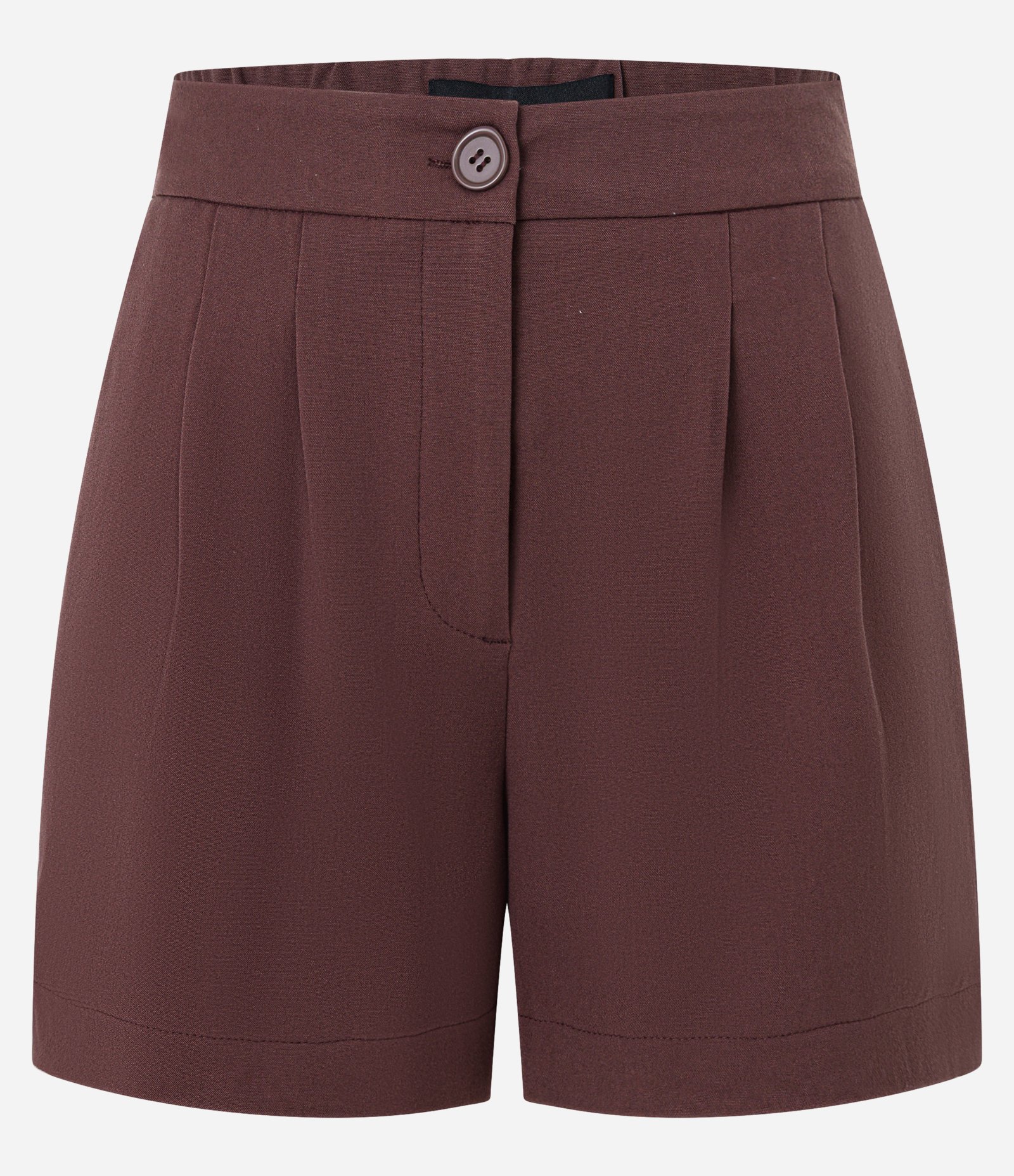 Short Alfaiatado com Pregas e Bolsos Marrom 1