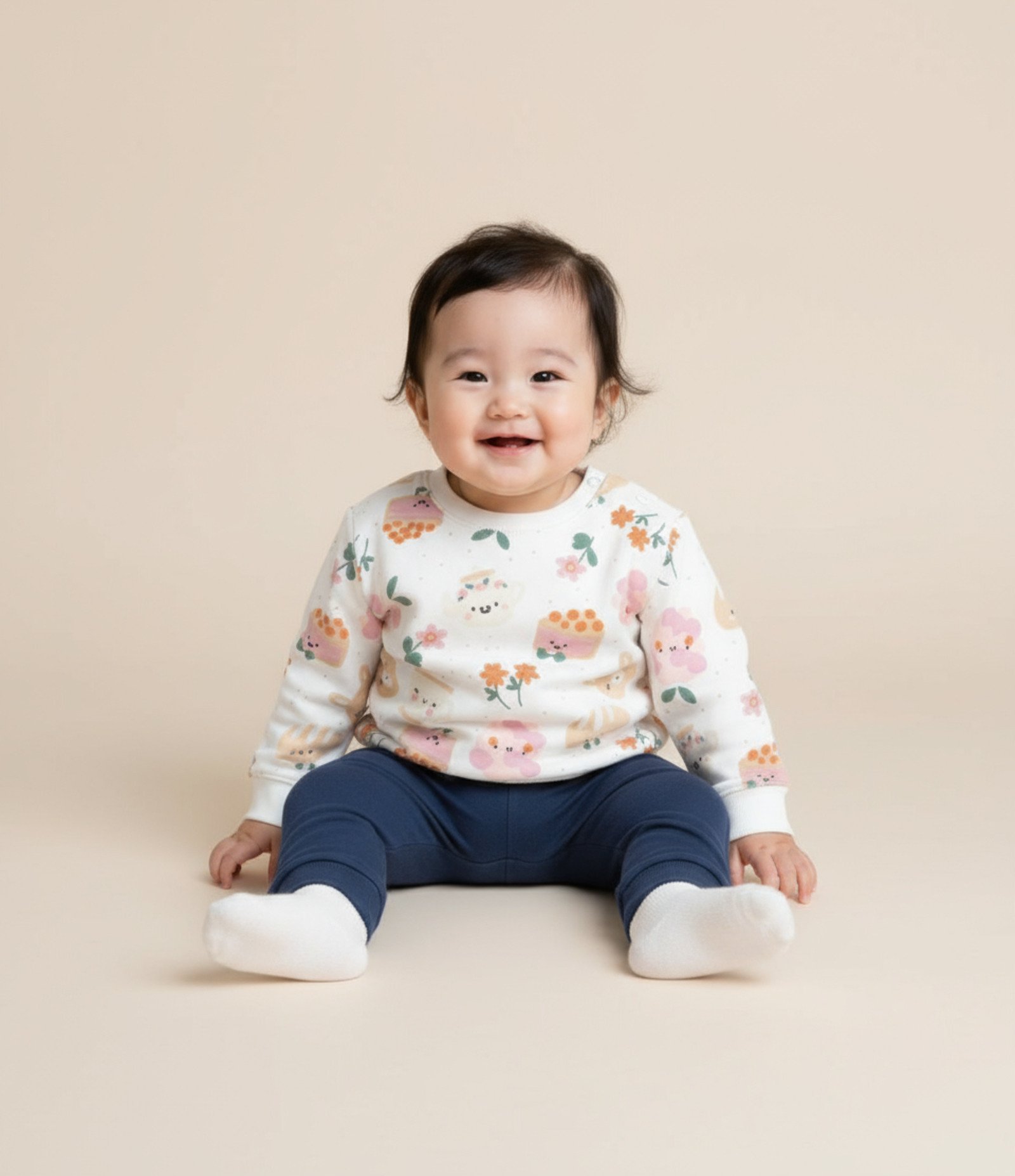 Calça Infantil em Algodão Peruano Básica - Tam RN a 18 meses Azul 1