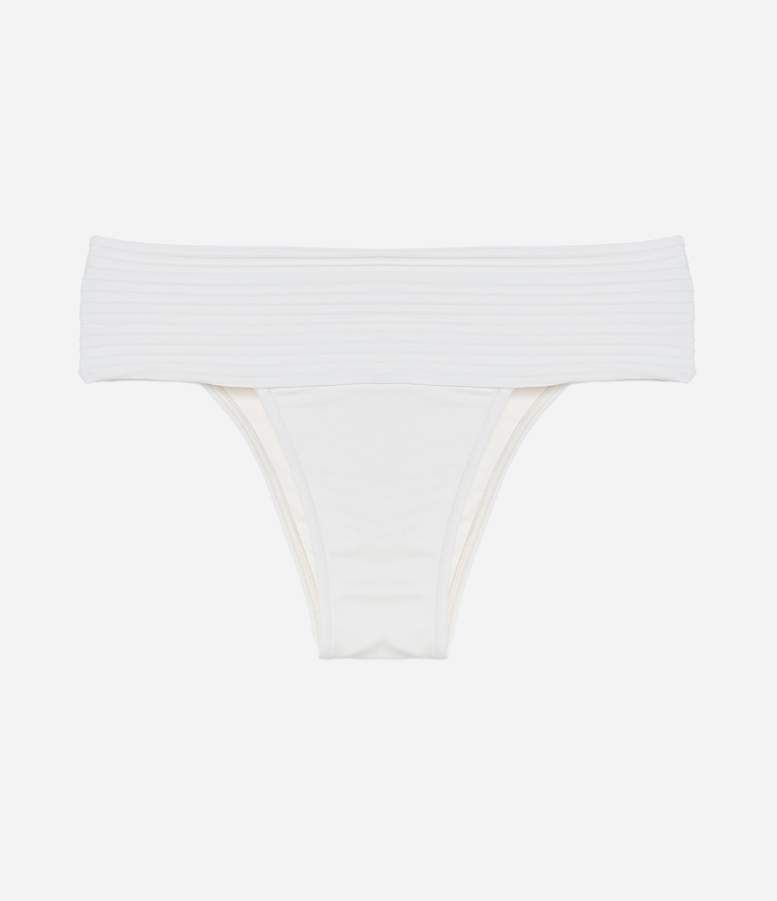 Biquíni Calcinha Pala Larga em Microfibra Texturizada Branco 5