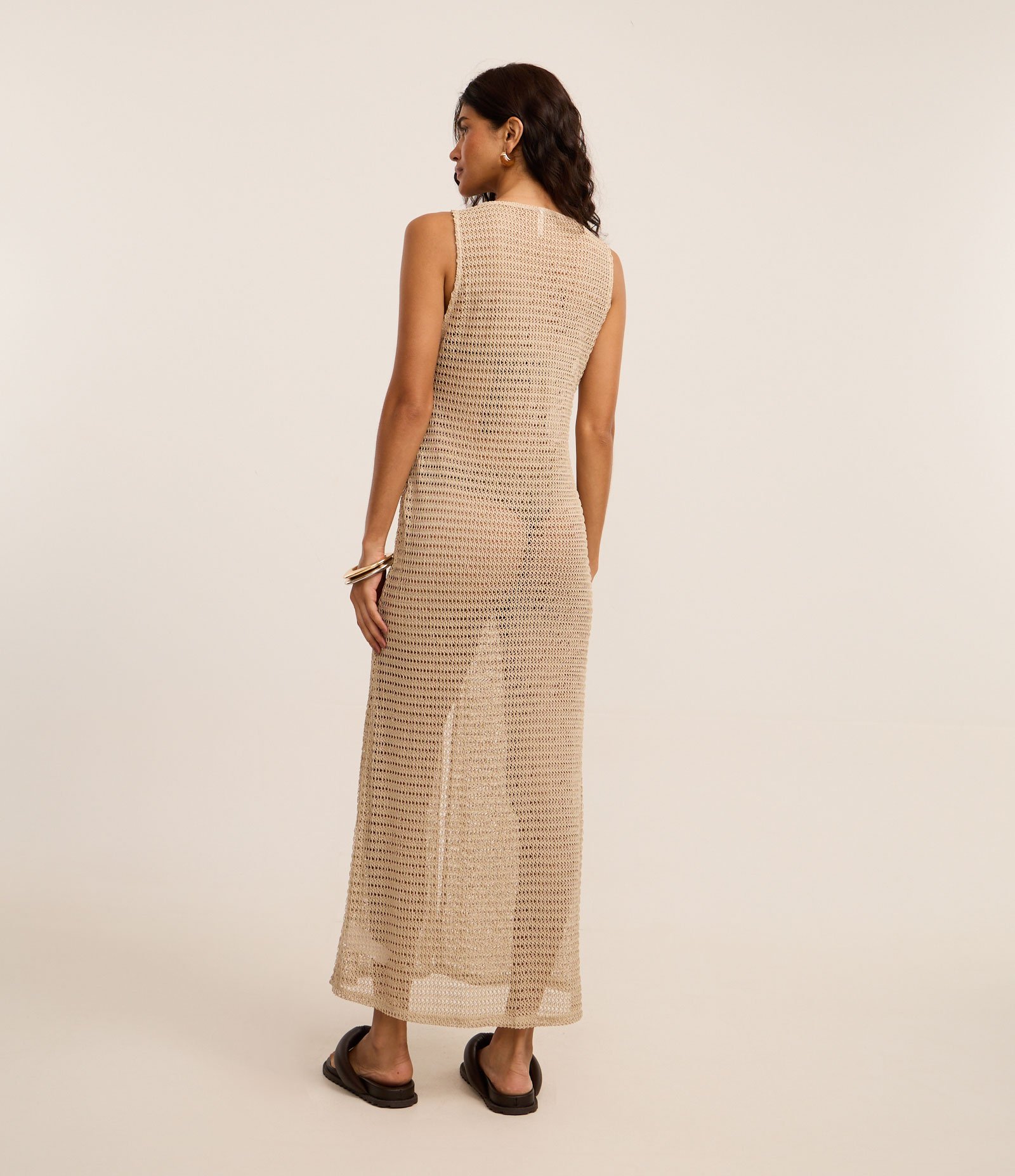 Saída de Praia Túnica Rendada Bege 3