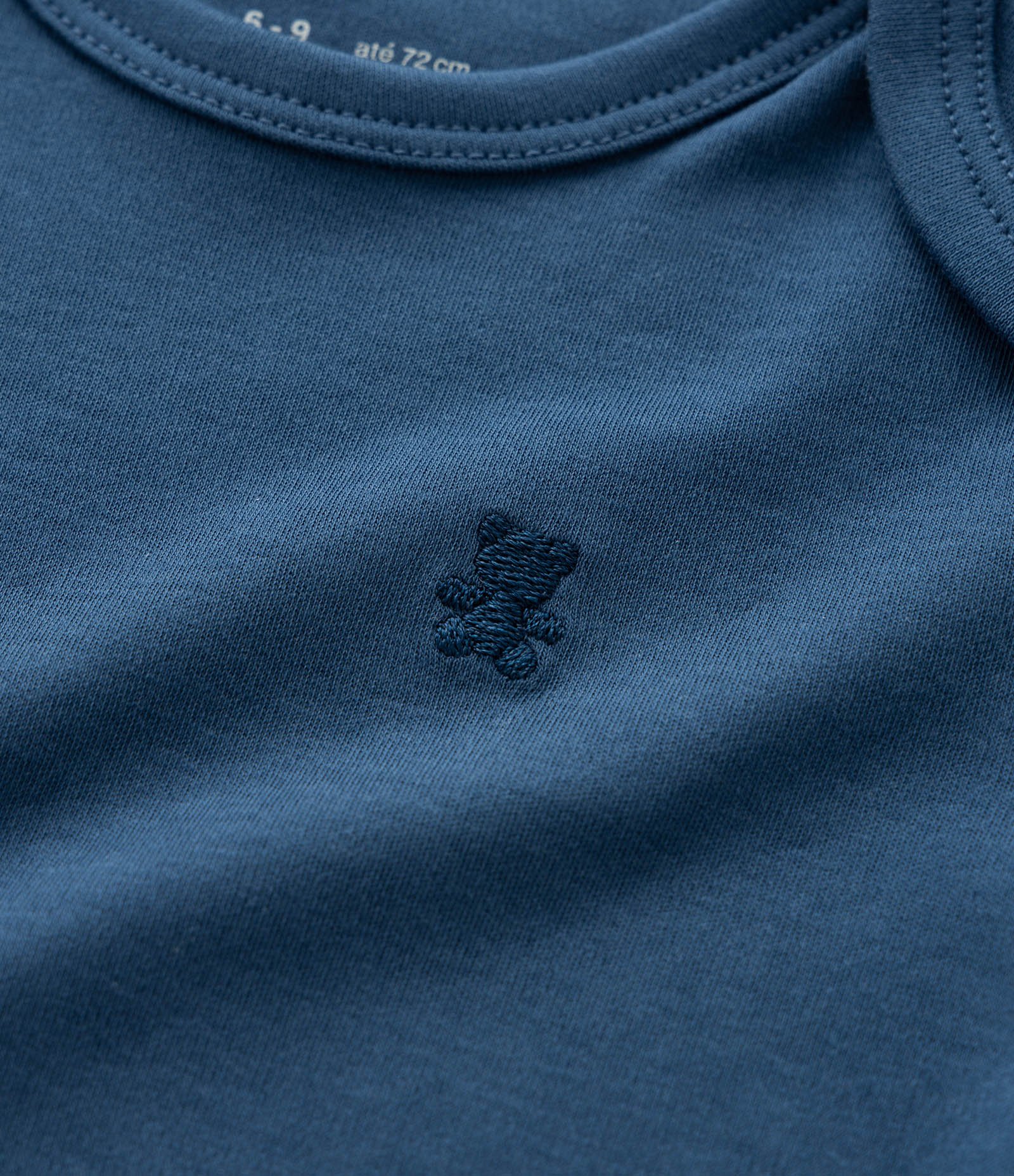 Body Infantil em Algodão Peruano com Bordado - Tam RN a 18 meses Azul 9