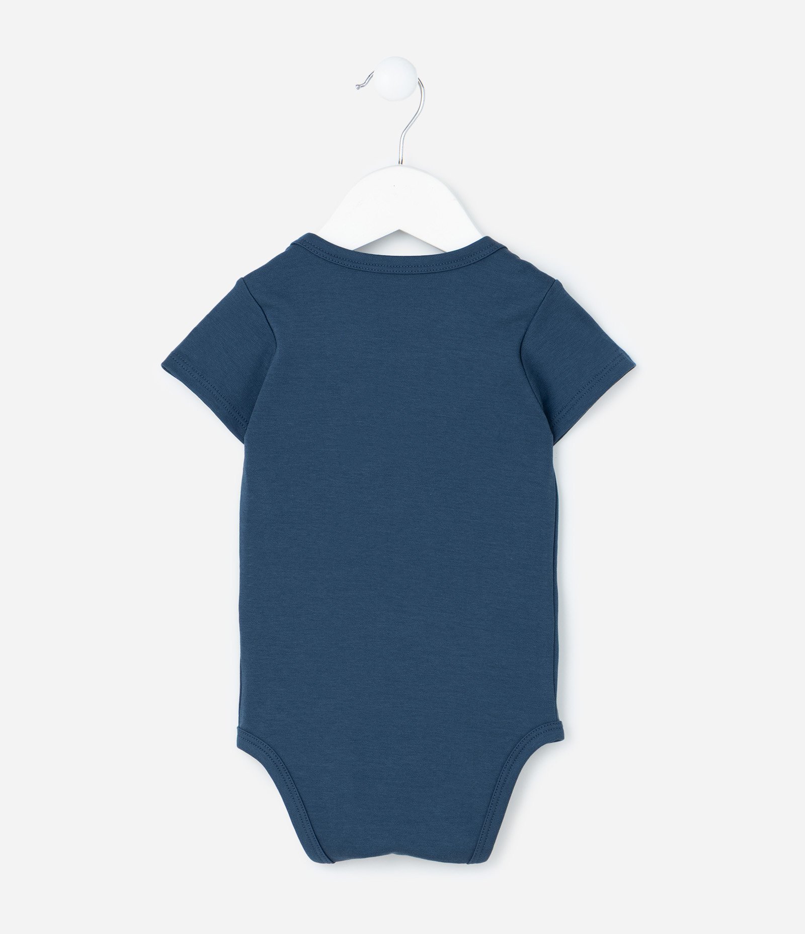 Body Infantil em Algodão Peruano com Bordado - Tam RN a 18 meses Azul 3