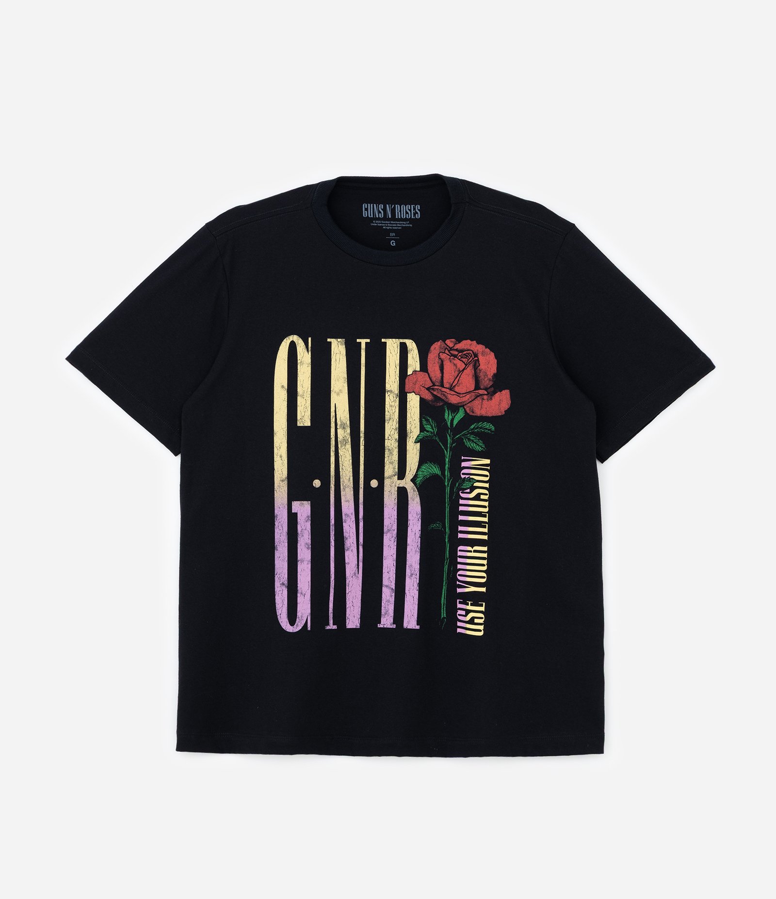 Camiseta Alongada com Estampa Guns and Roses Curve & Plus Size Preto 4