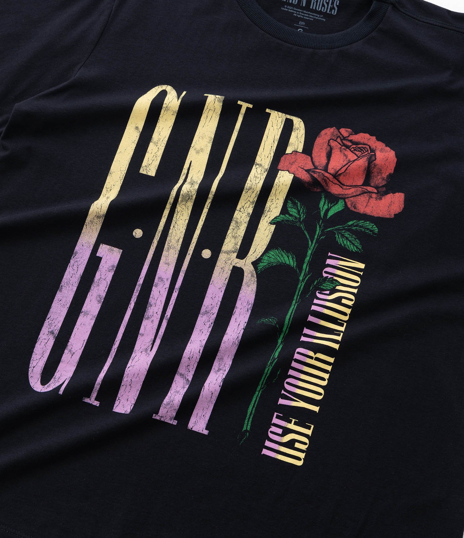 Camiseta Alongada com Estampa Guns and Roses Curve & Plus Size Preto 7