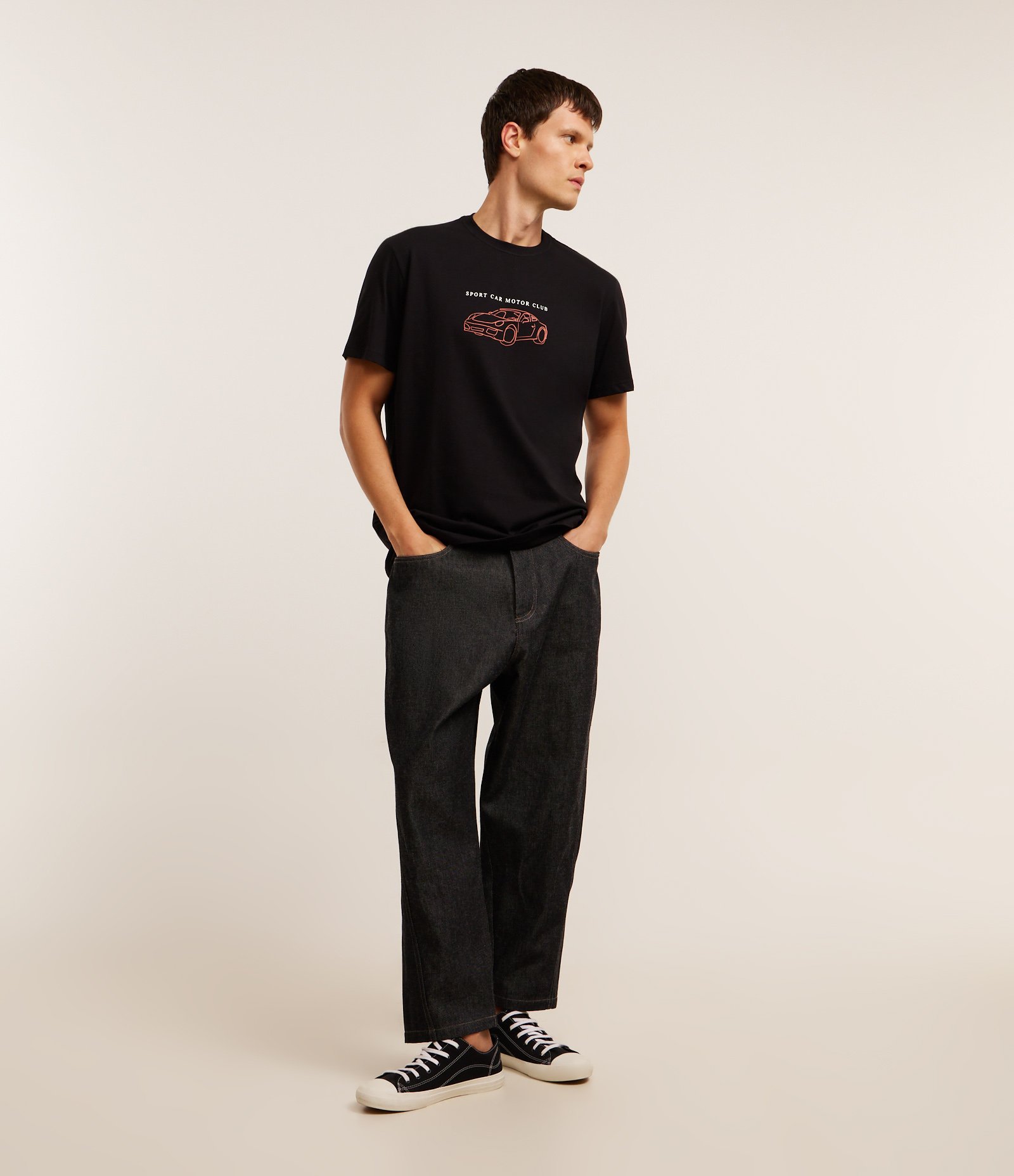 Camiseta Comfort em Algodão com Estampa de Carro e Lettering Preto 2