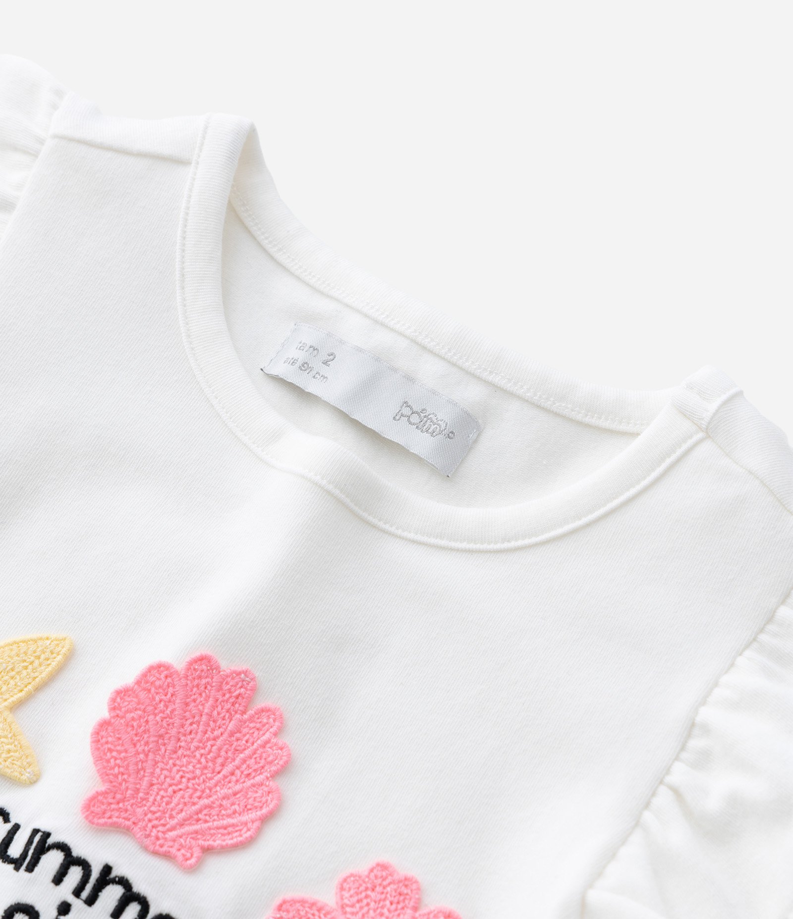 Blusa Infantil com Estampa de Praia e Lettering Summer Girl - Tam 1 a 6 Anos Branco 4