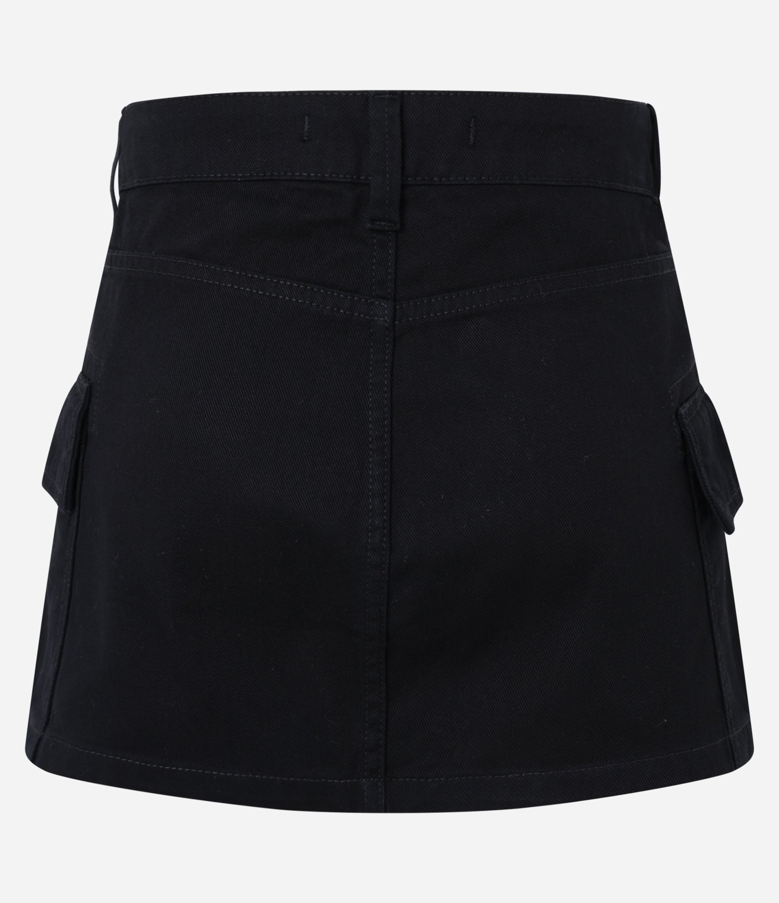 Saia Curta em Sarja com Bolso Cargo Preto 7