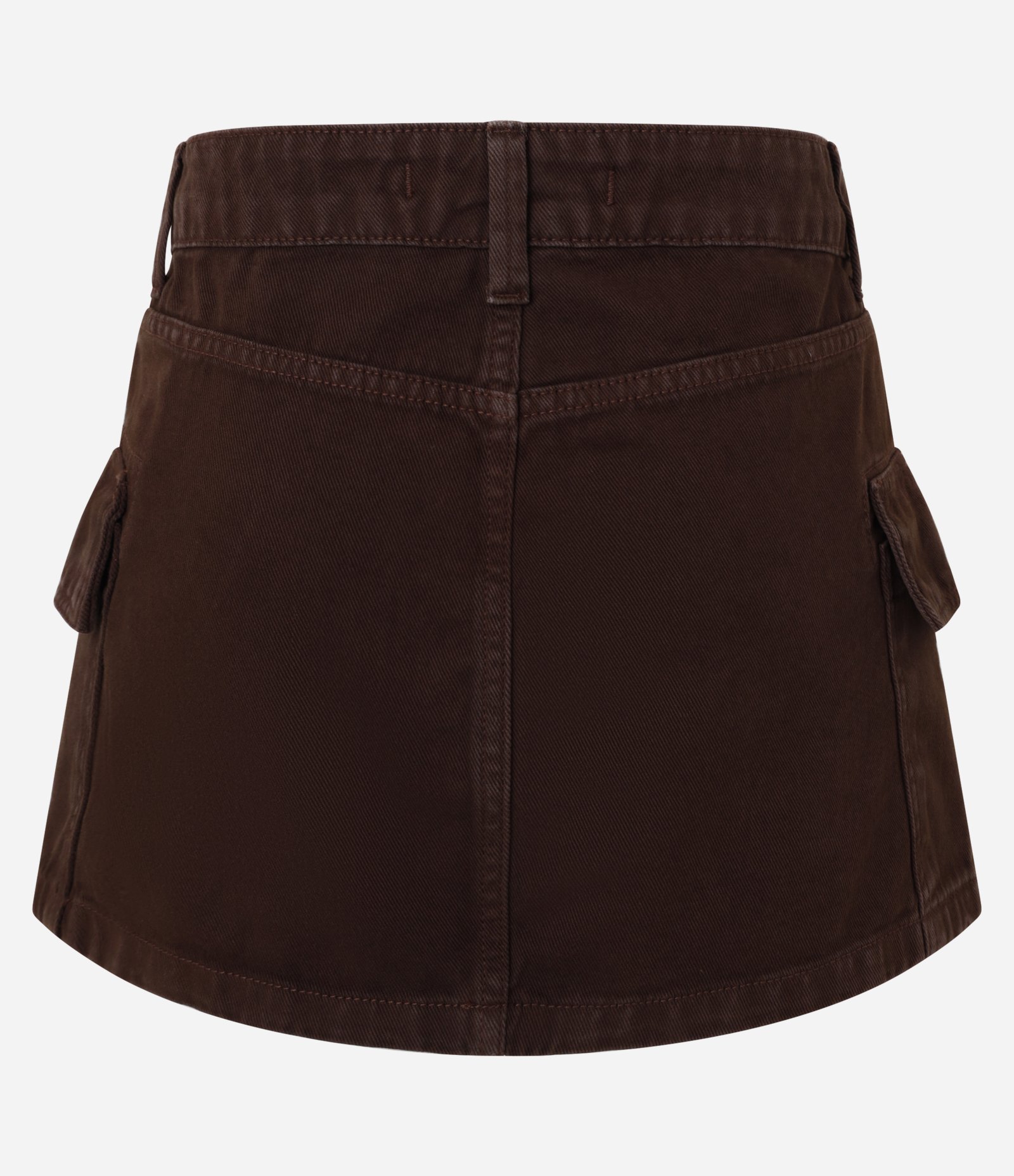 Saia Curta em Sarja com Bolso Cargo Marrom 7