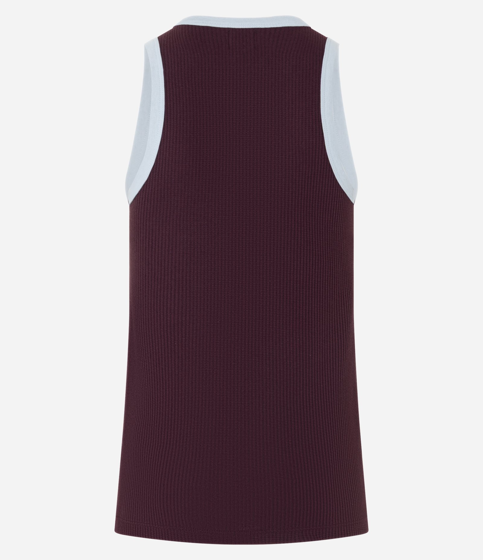 Regata Regular com Viés Contrastante e Texturizada Marrom 9