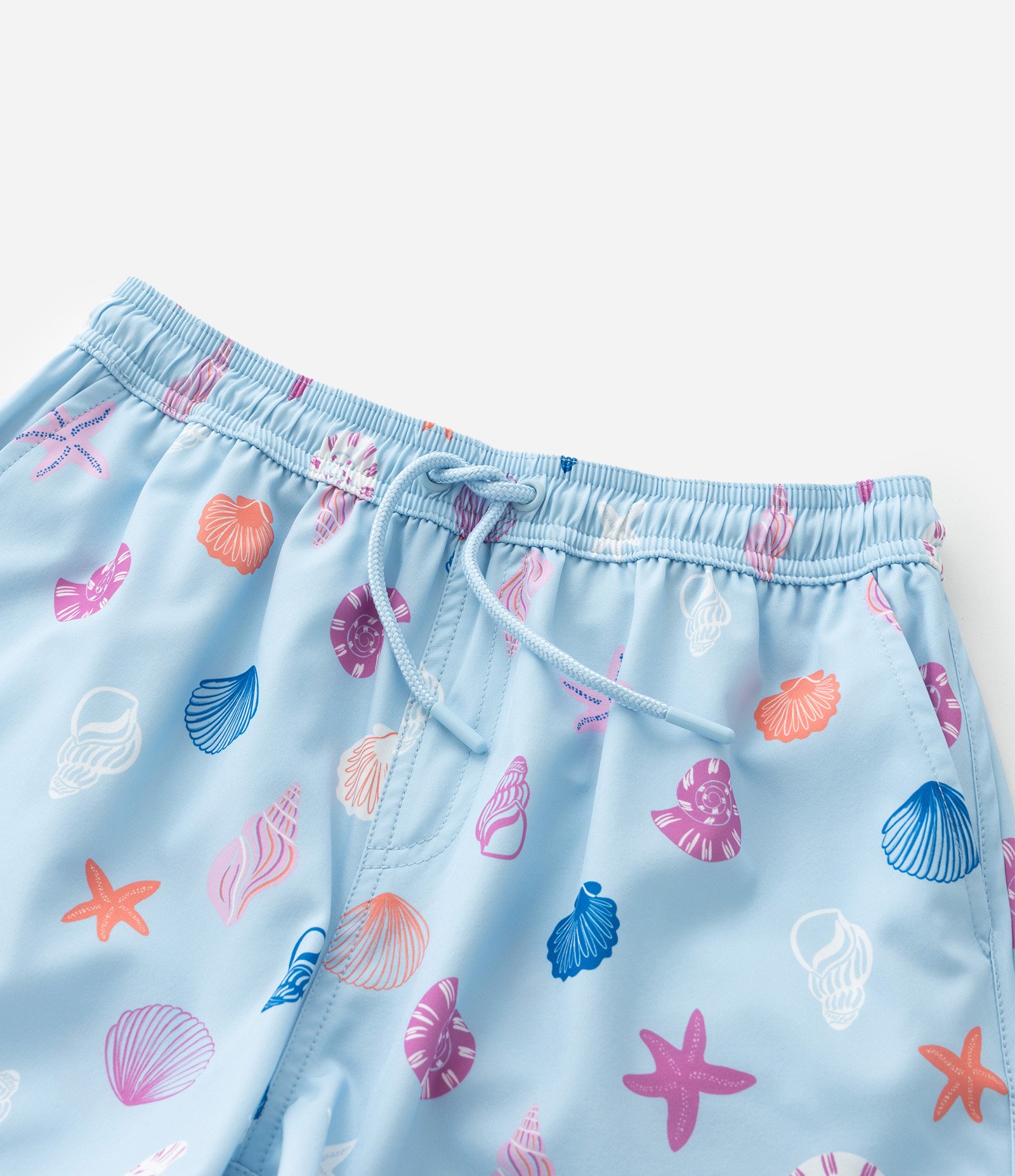 Short Infantil Runner em Microfibra Mini Ícones de Conchas - Tam 5 a 14 Anos Azul 7