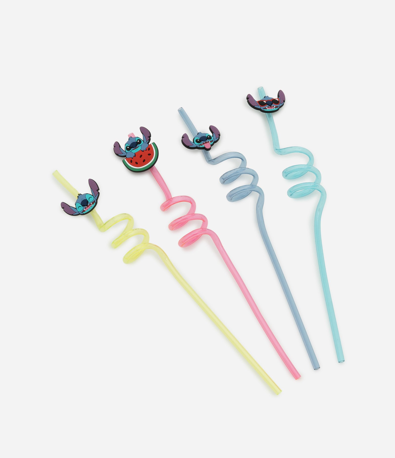 Kit 04 Canudos Reutilizáveis em Plástico Stitch Playa Multicores 1