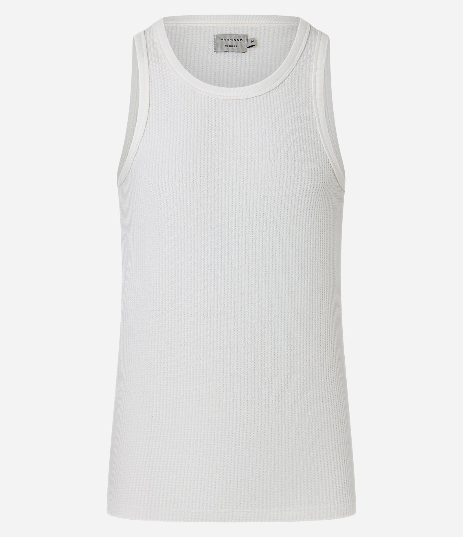 Regata Regular em Flamê com Textura Branco 5