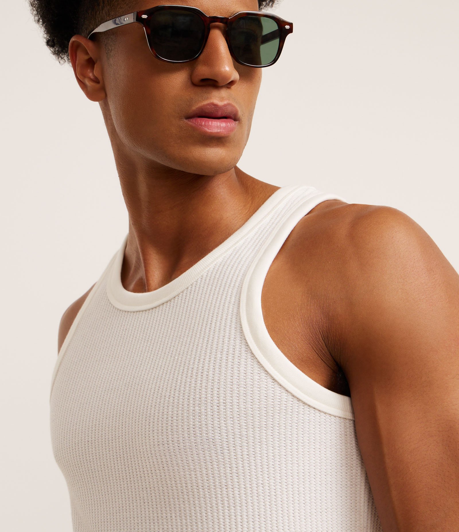 Regata Regular em Flamê com Textura Branco 4