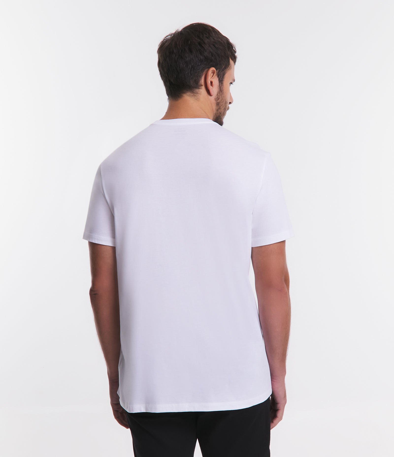 Camiseta Comfort em Algodão com Estampa de Bússola Branco 3