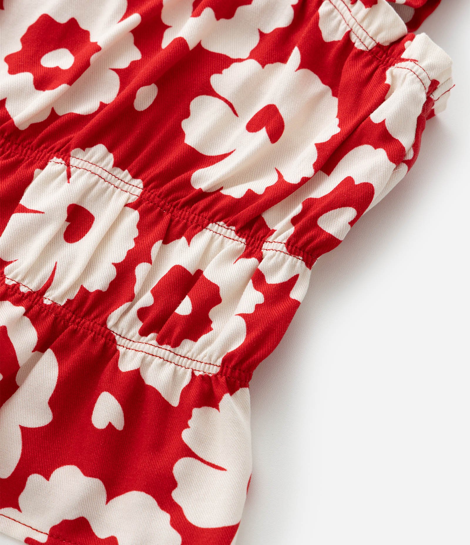 Blusa Cropped Infantil em Twill com Estampa Floral - Tam 5 a 14 Anos Vermelho 4