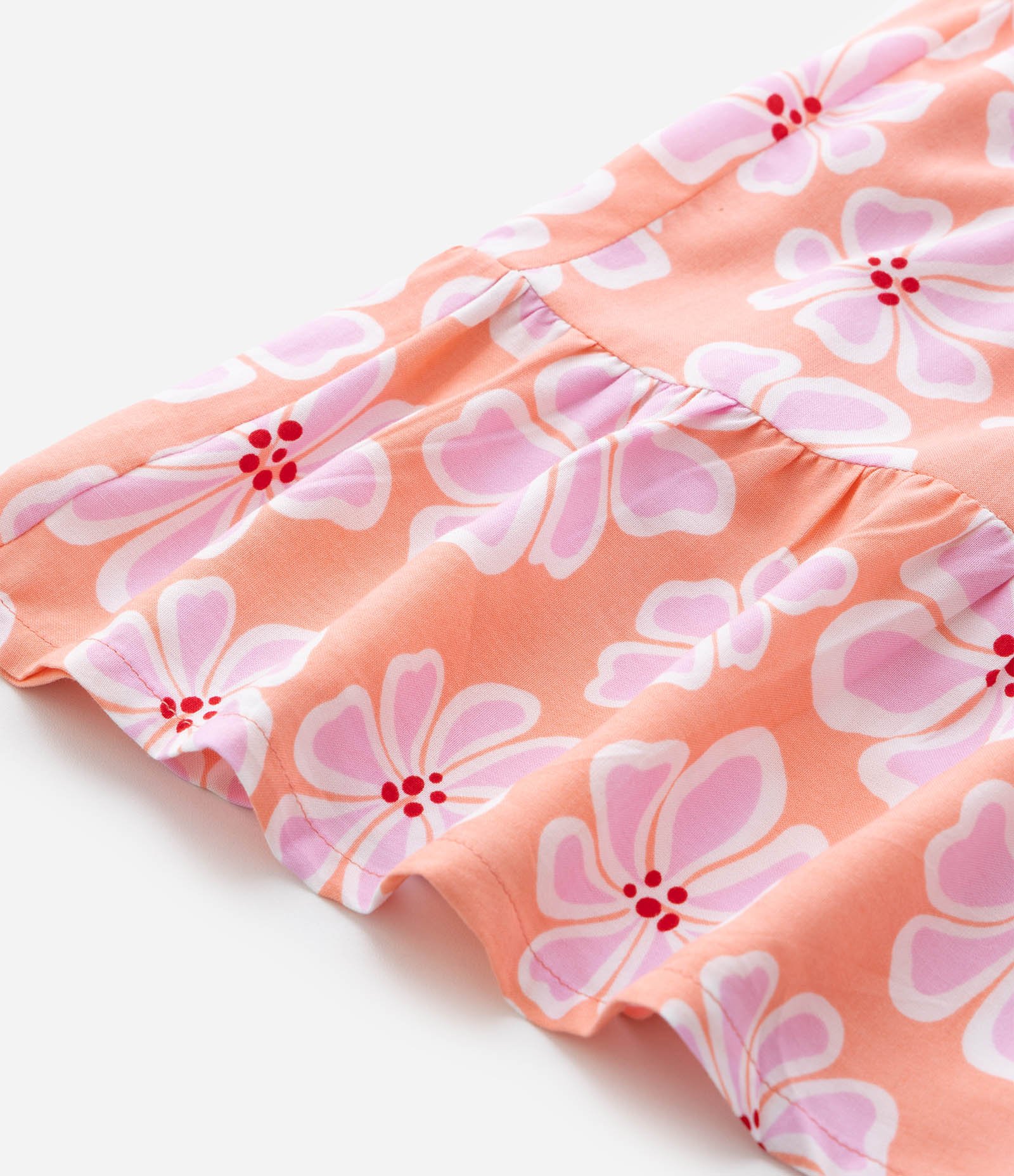 Vestido Infantil com Cut Out e Manga Bufante - Tam 5 a 14 Anos Laranja 8