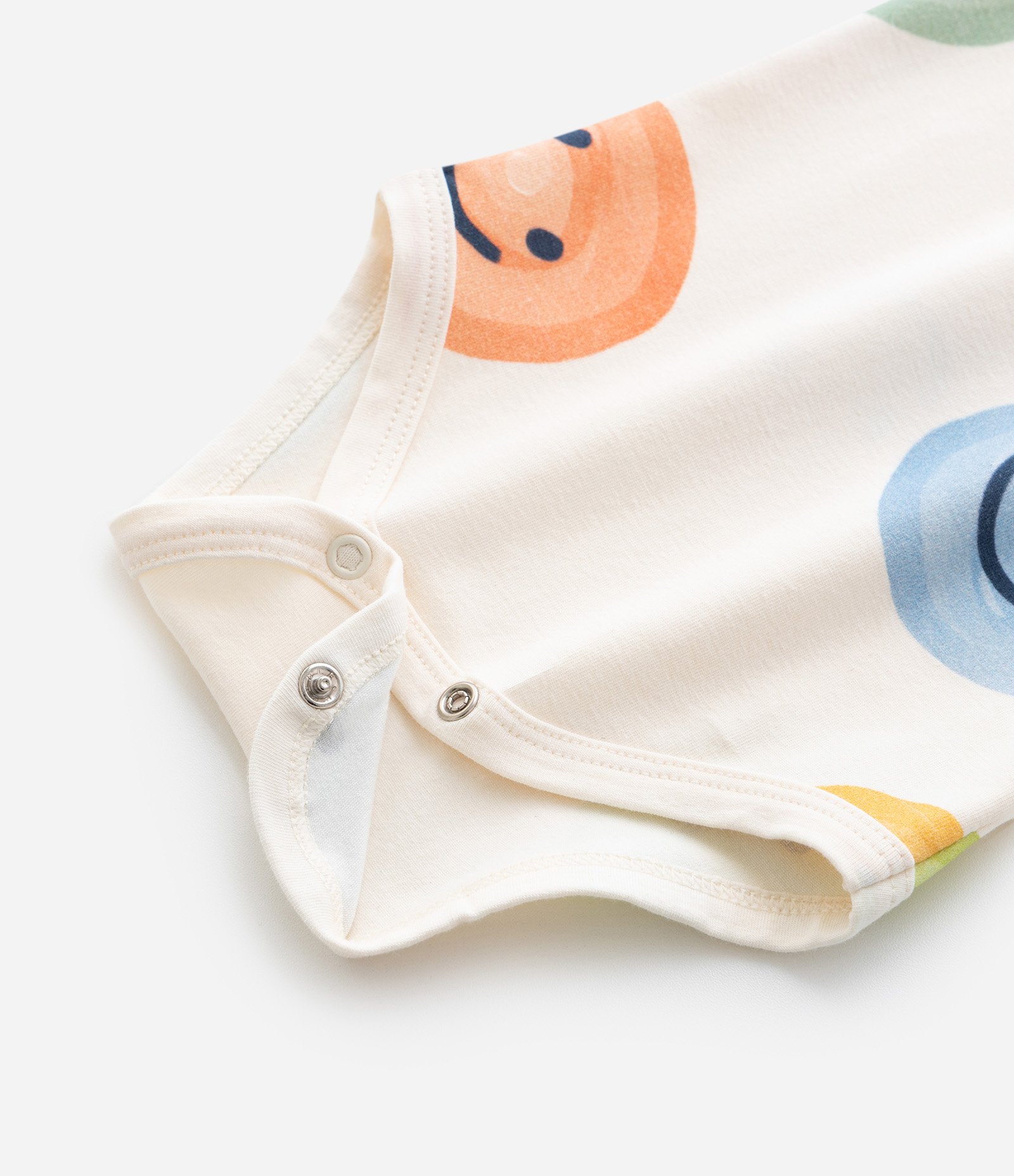 Body Infantil com Estampa Carinha Feliz - Tam 0 a 18 meses Bege 5