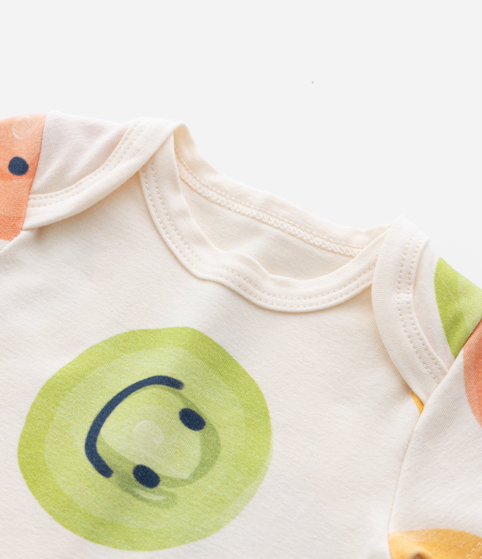 Body Infantil com Estampa Carinha Feliz - Tam 0 a 18 meses Bege 7