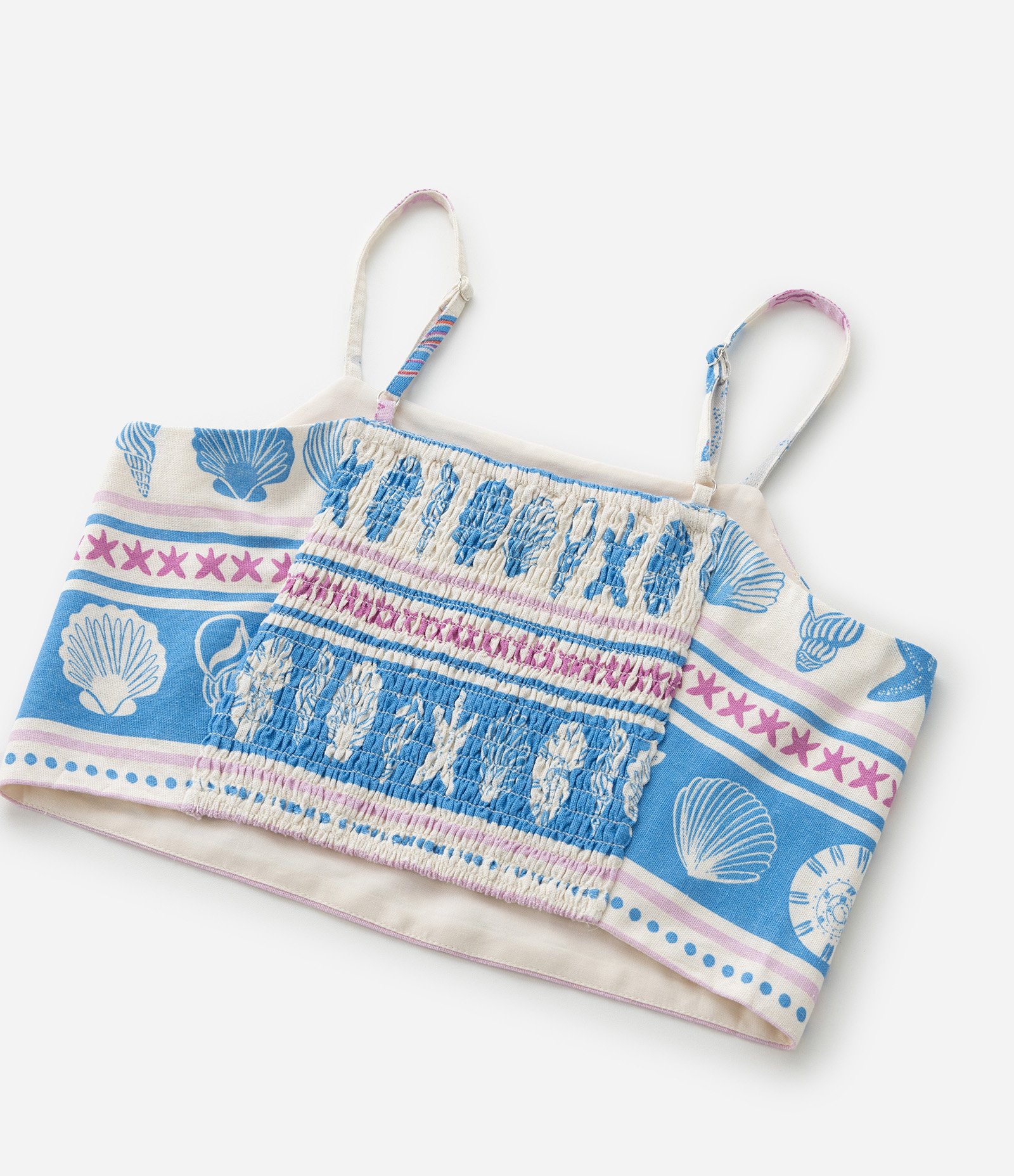 Blusa Top Infantil em Viscolinho com Estampa de Conchas - Tam 5 a 14 Anos Bege 4