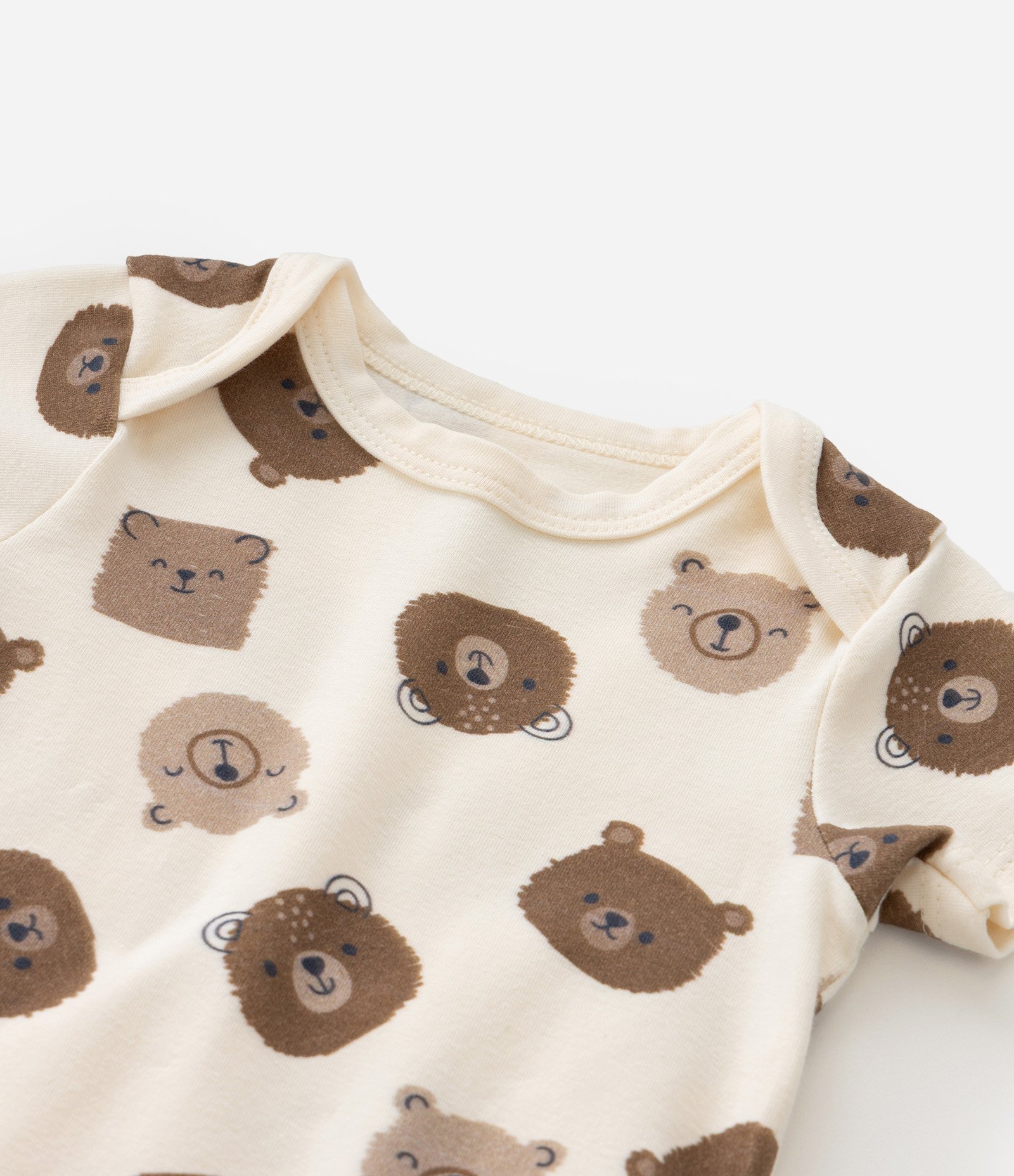 Body Infantil com Estampa de Bichinhos - Tam RN a 18 meses Bege 7