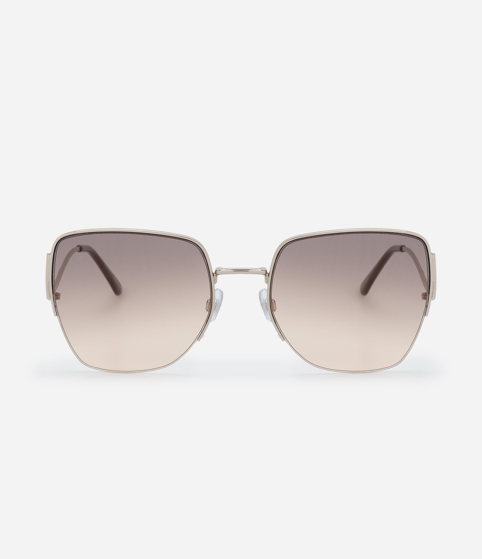 Óculos de Sol Quadrado com Lentes Degradê e Hastes Curva Prata 2