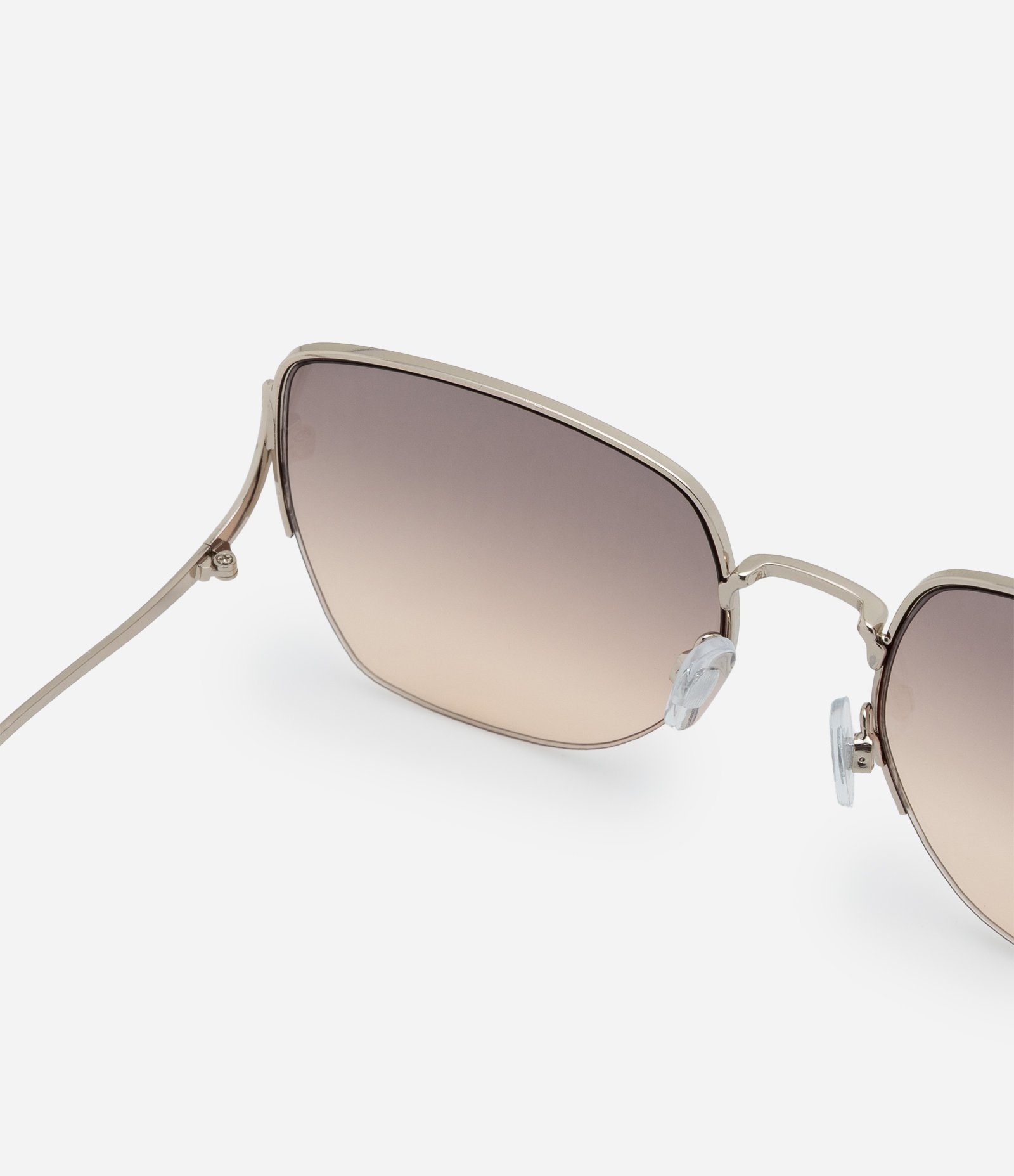 Óculos de Sol Quadrado com Lentes Degradê e Hastes Curva Prata 3