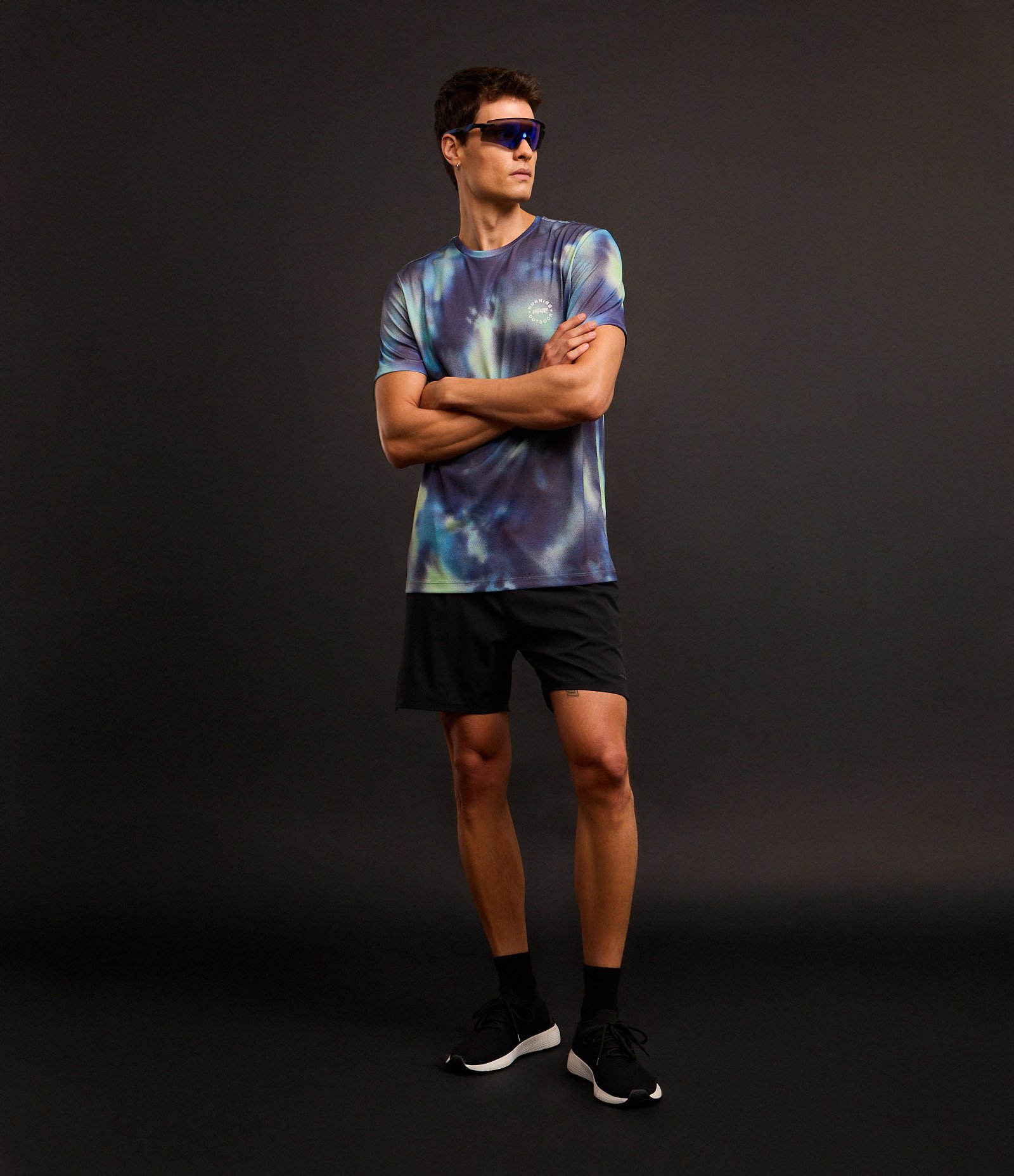 Camiseta Esportiva Corrida com Tecnologia Dry e Estampa Tie Dye Azul 3