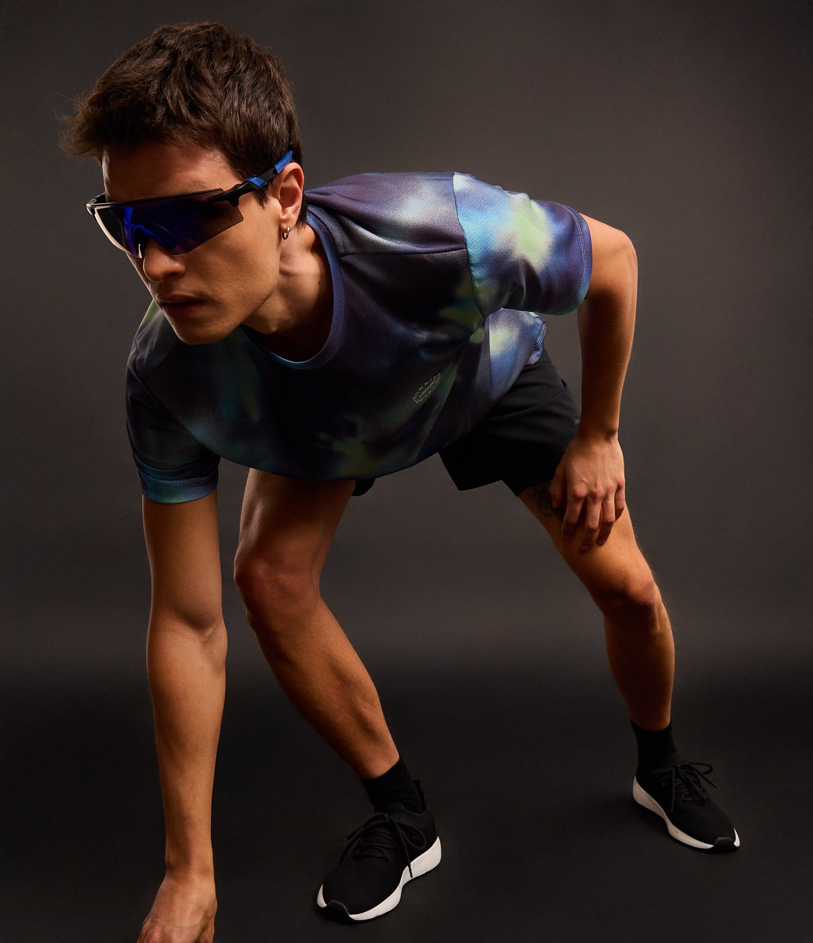 Camiseta Esportiva Corrida com Tecnologia Dry e Estampa Tie Dye Azul 5