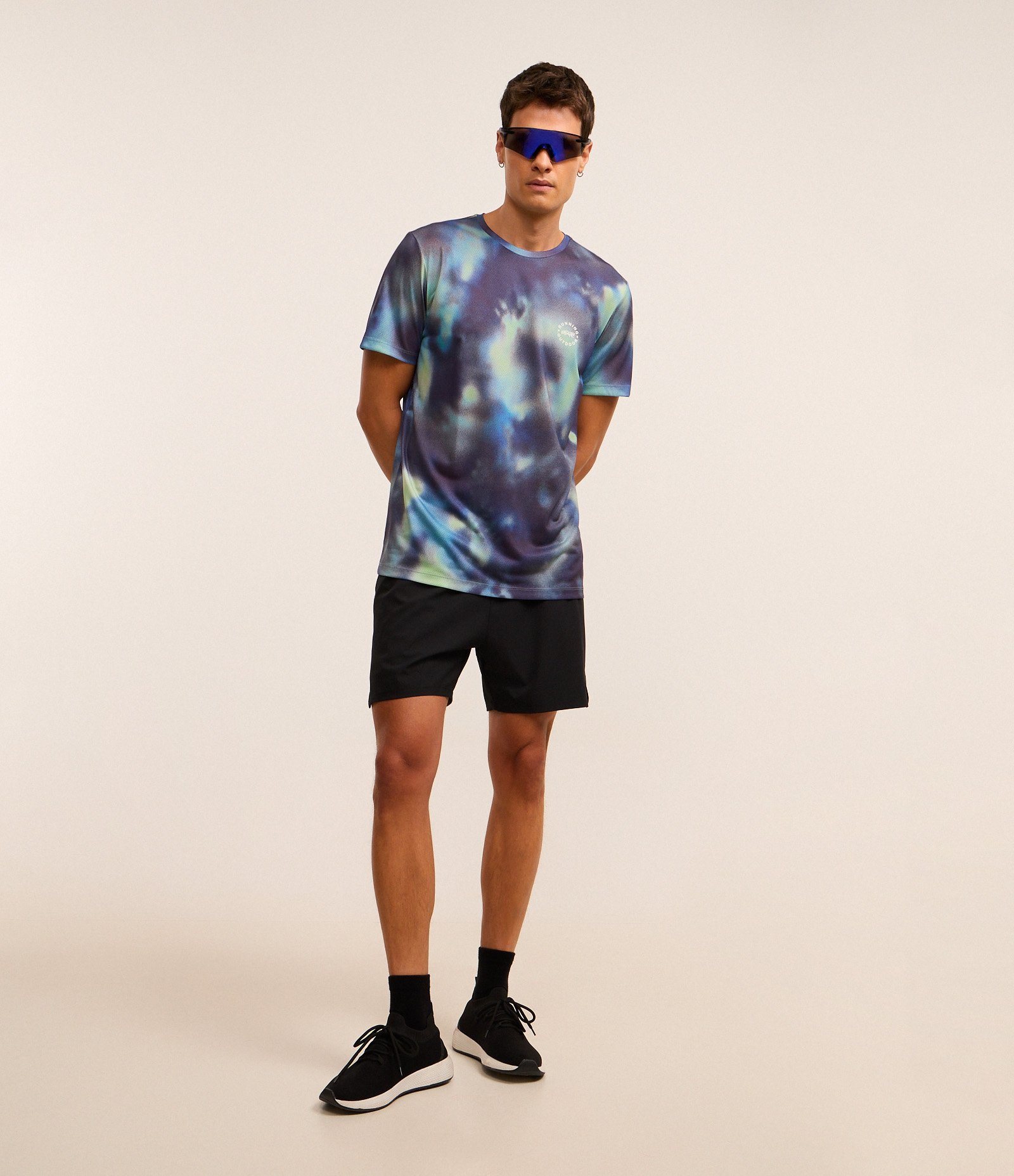 Camiseta Esportiva Corrida com Tecnologia Dry e Estampa Tie Dye Azul 6