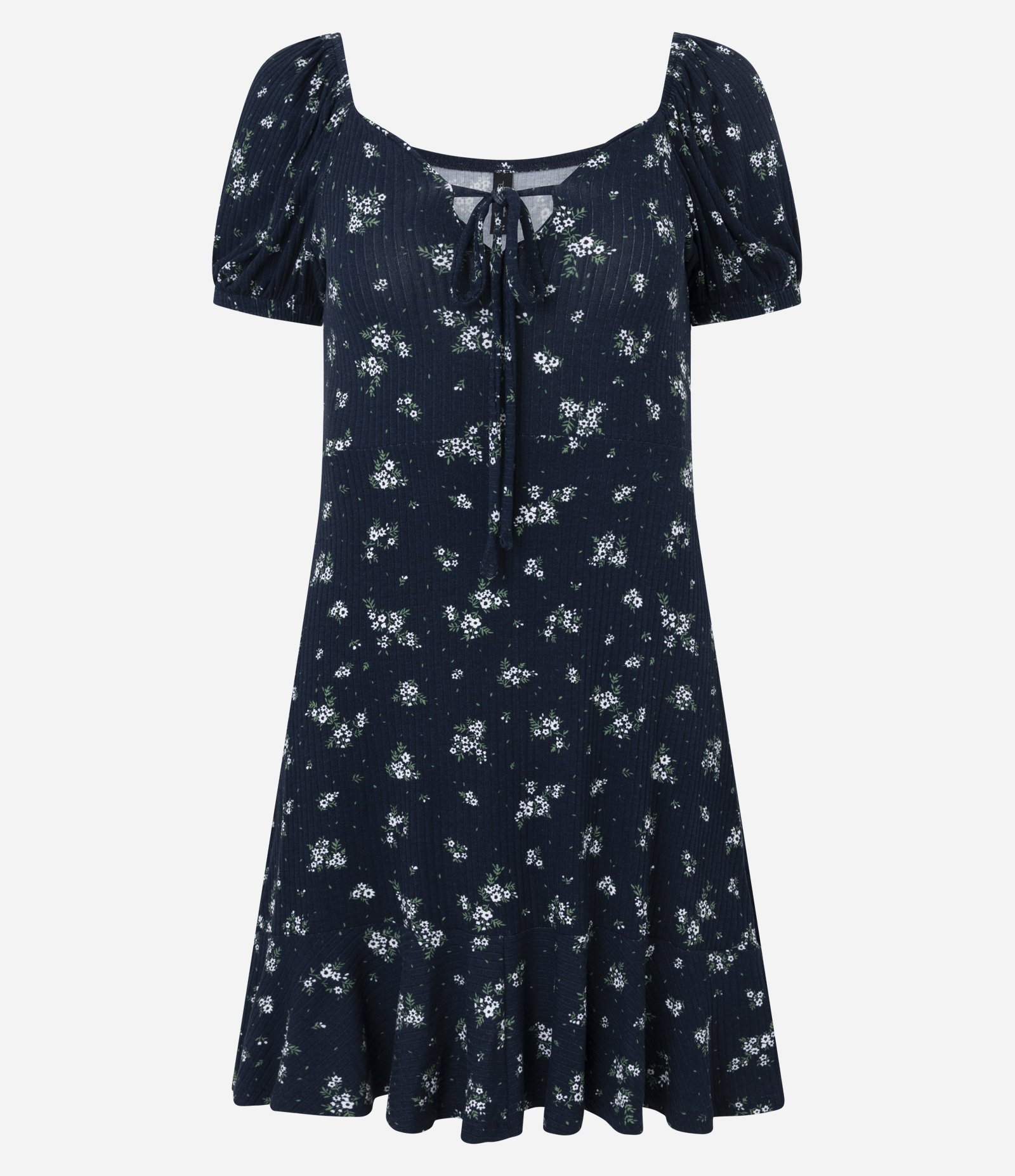 Vestido Curto em Ribana com Estampa Floral Liberty Azul Marinho 7