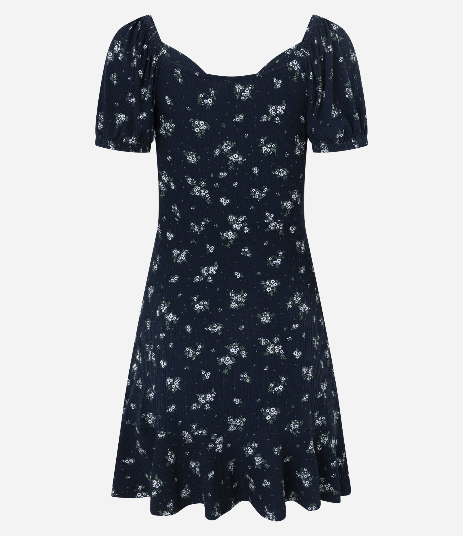 Vestido Curto em Ribana com Estampa Floral Liberty Azul Marinho 8