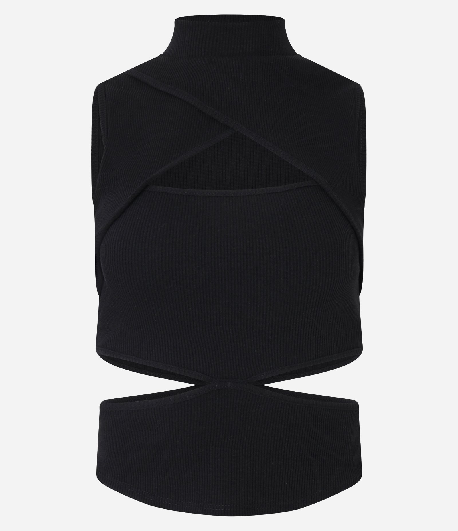 Blusa em Helanca com Recortes Cut Out Preto 4
