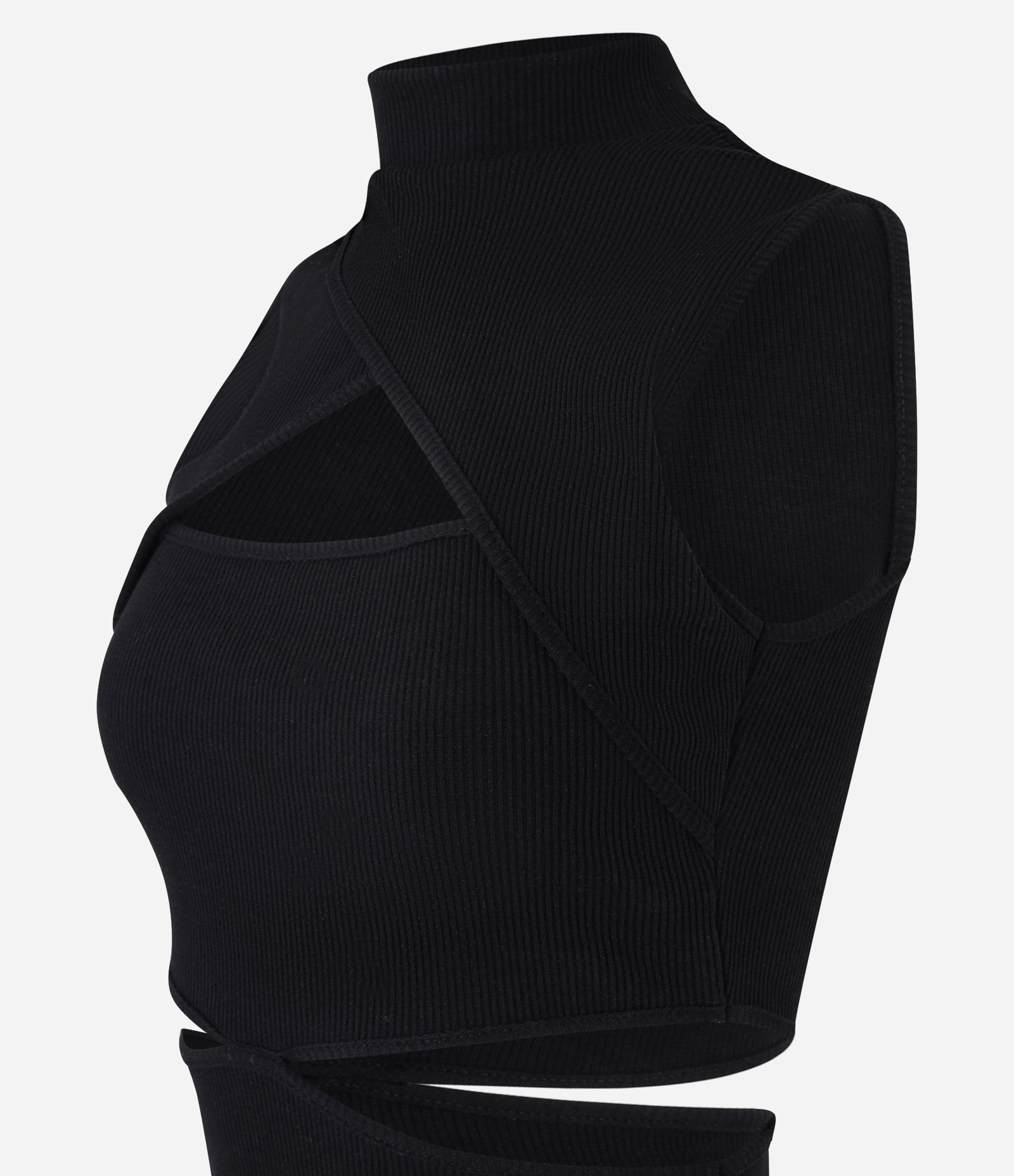 Blusa em Helanca com Recortes Cut Out Preto 6